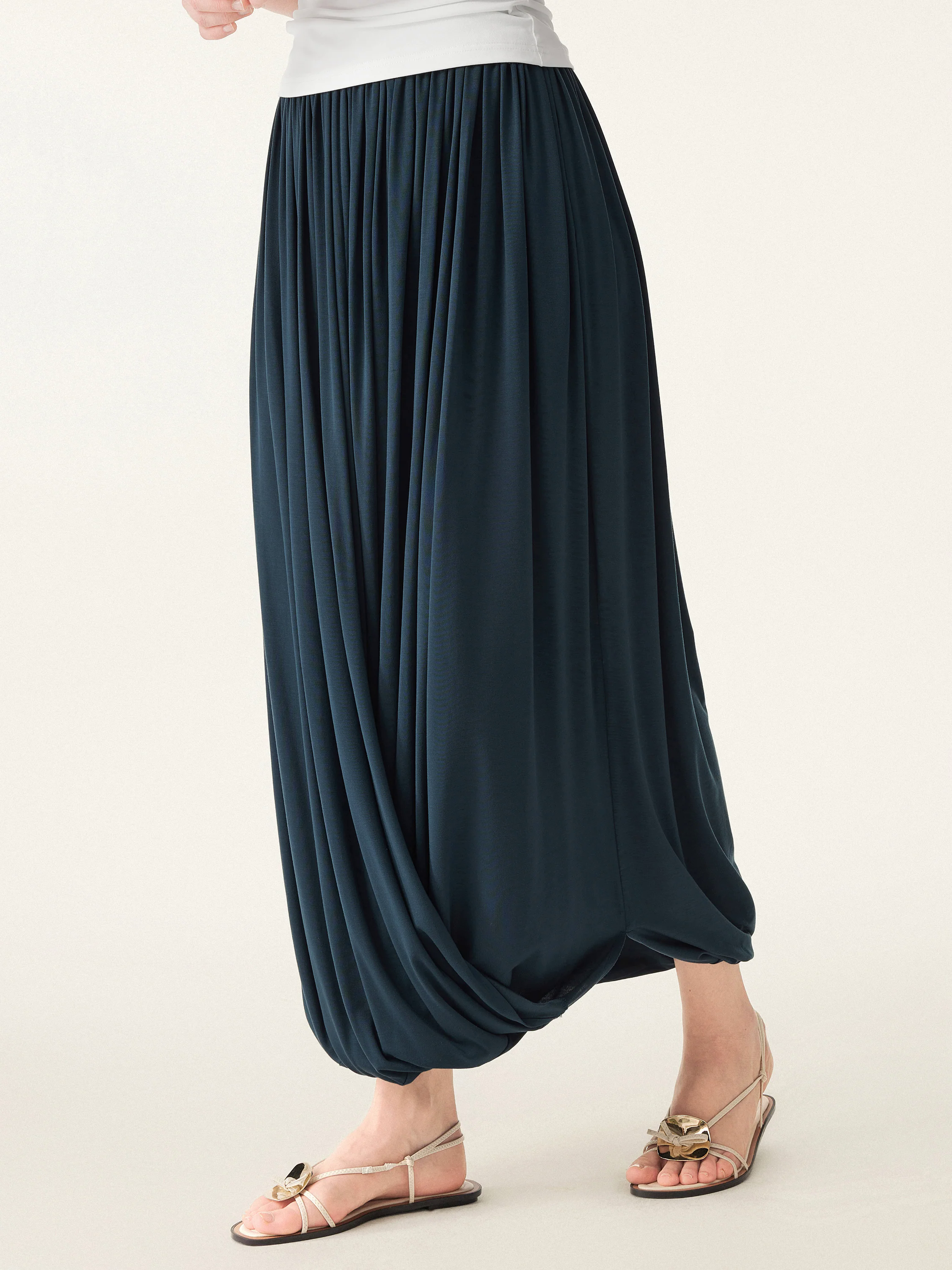 Artsy Twisted Hem Maxi Pull-on Skirt Artsy Twisted Hem Maxi Pull-on Skirt