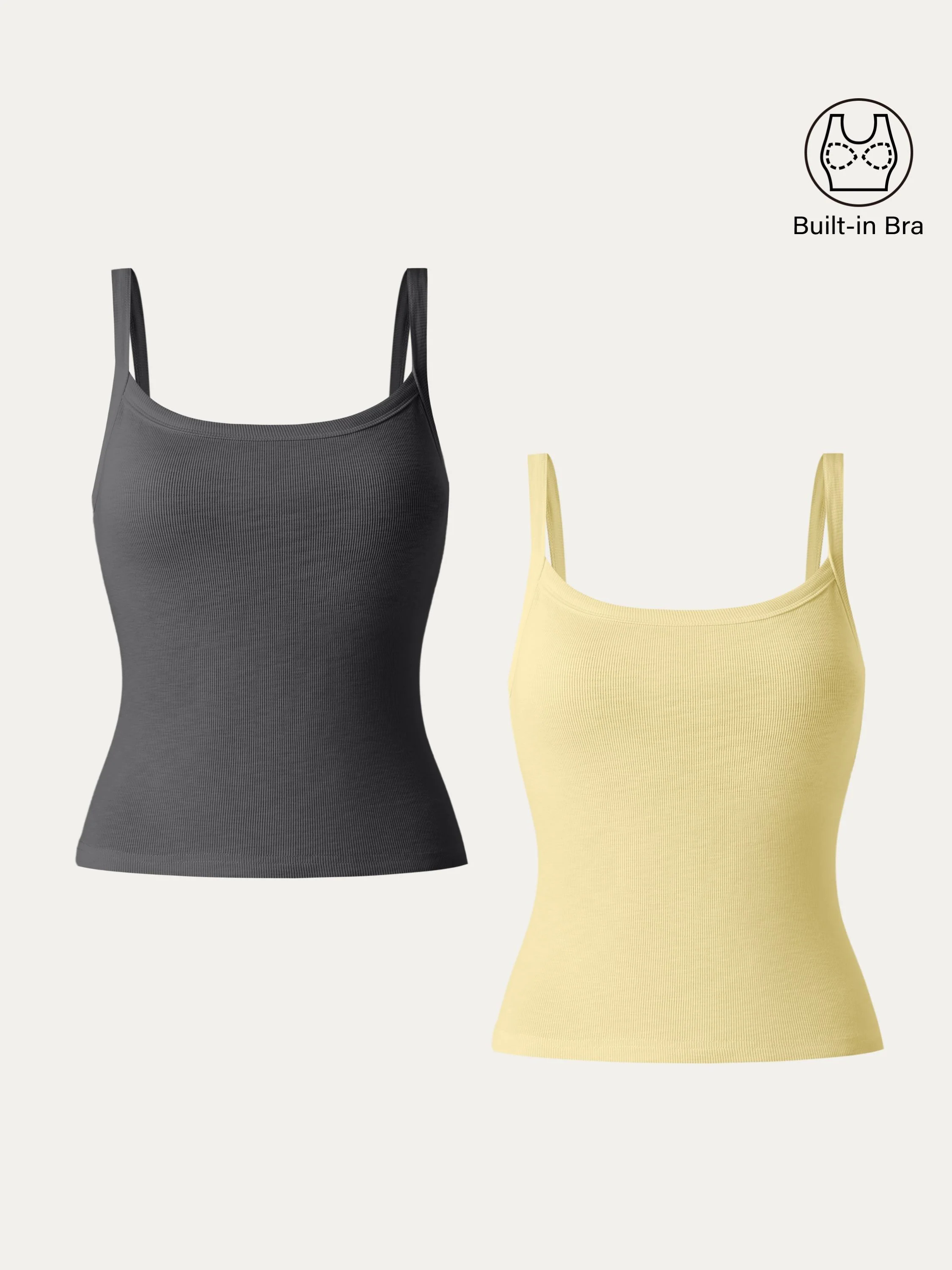 2Pcs Set Everyday Cotton Low Back New Airy Brami Tank 2Pcs Set Everyday Cotton Low Back New Airy Brami Tank