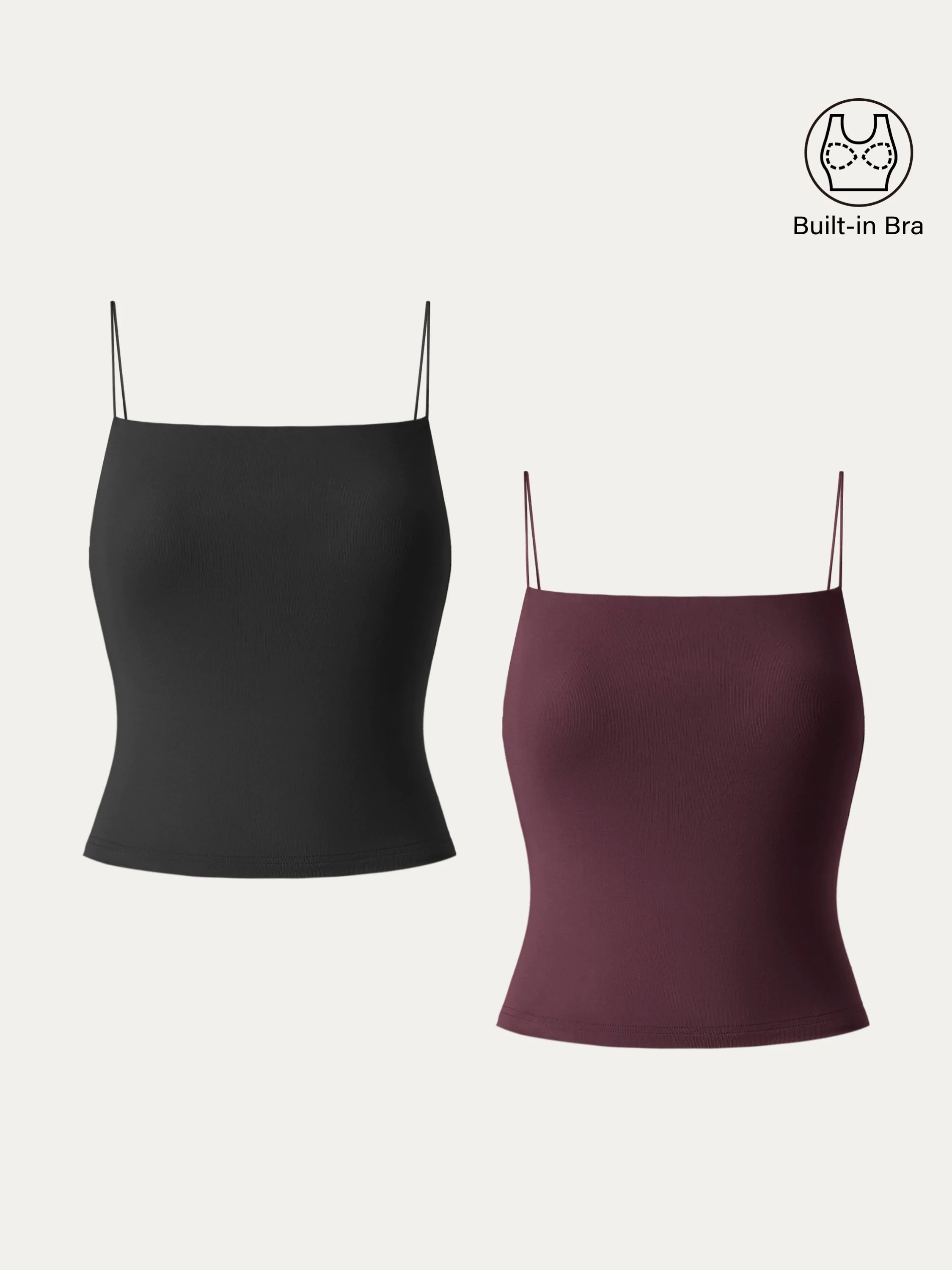 2Pcs Set Essential Spaghetti Strap Cropped New Airy Brami 2Pcs Set Essential Spaghetti Strap Cropped New Airy Brami