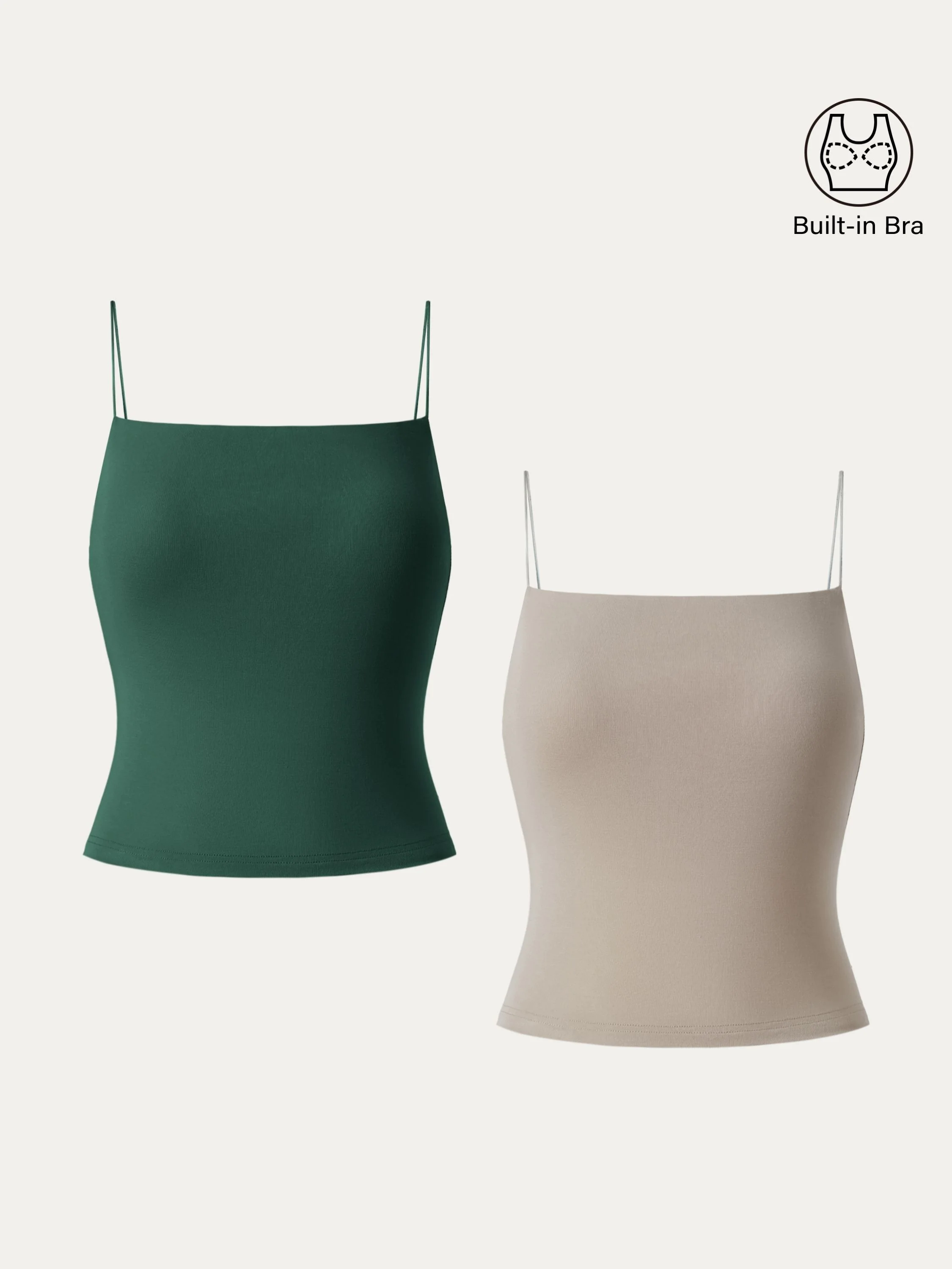 2Pcs Set Essential Spaghetti Strap Cropped New Airy Brami 2Pcs Set Essential Spaghetti Strap Cropped New Airy Brami