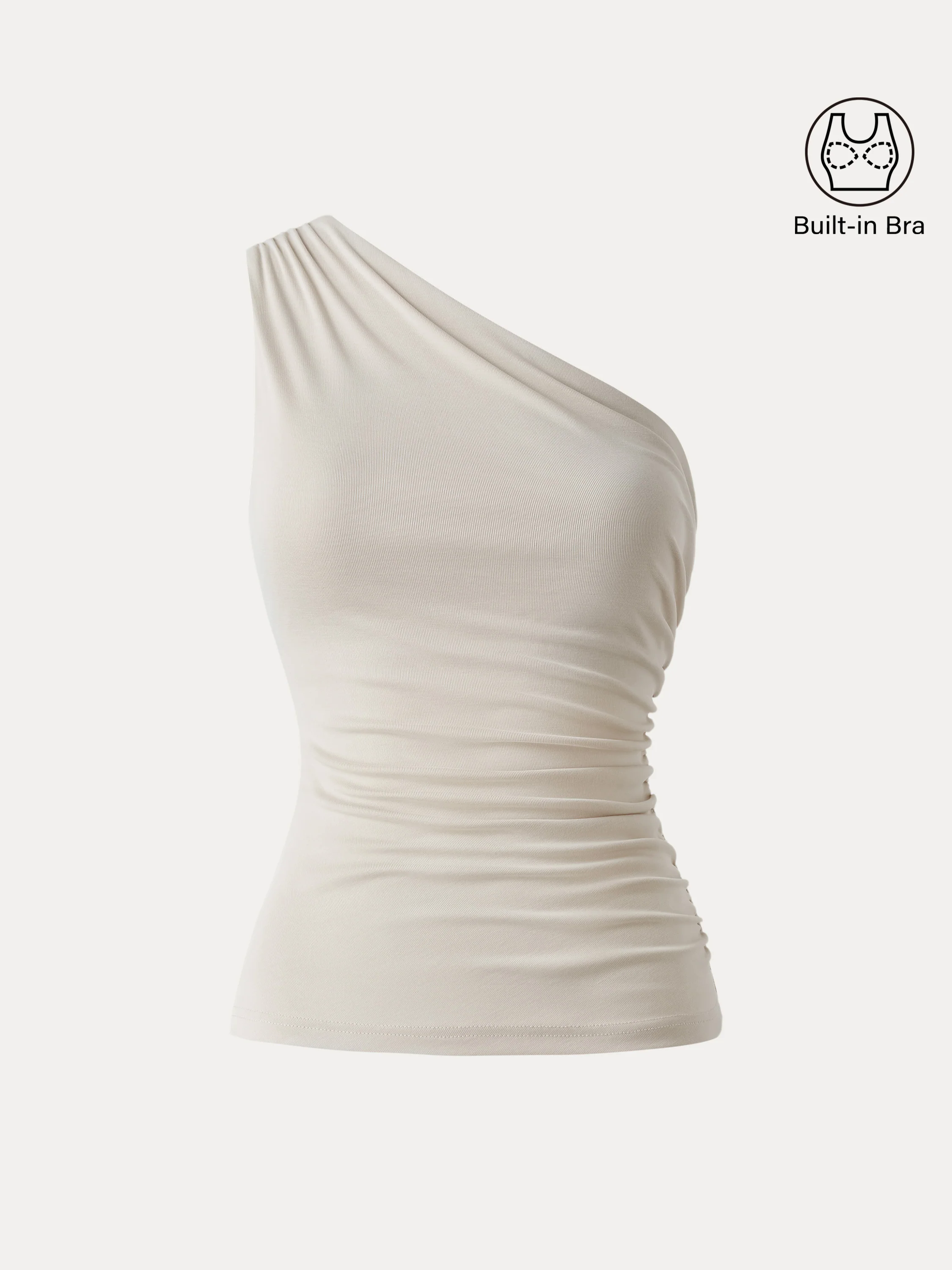 Sandwashed One Shoulder Ruched Brami Sandwashed One Shoulder Ruched Brami