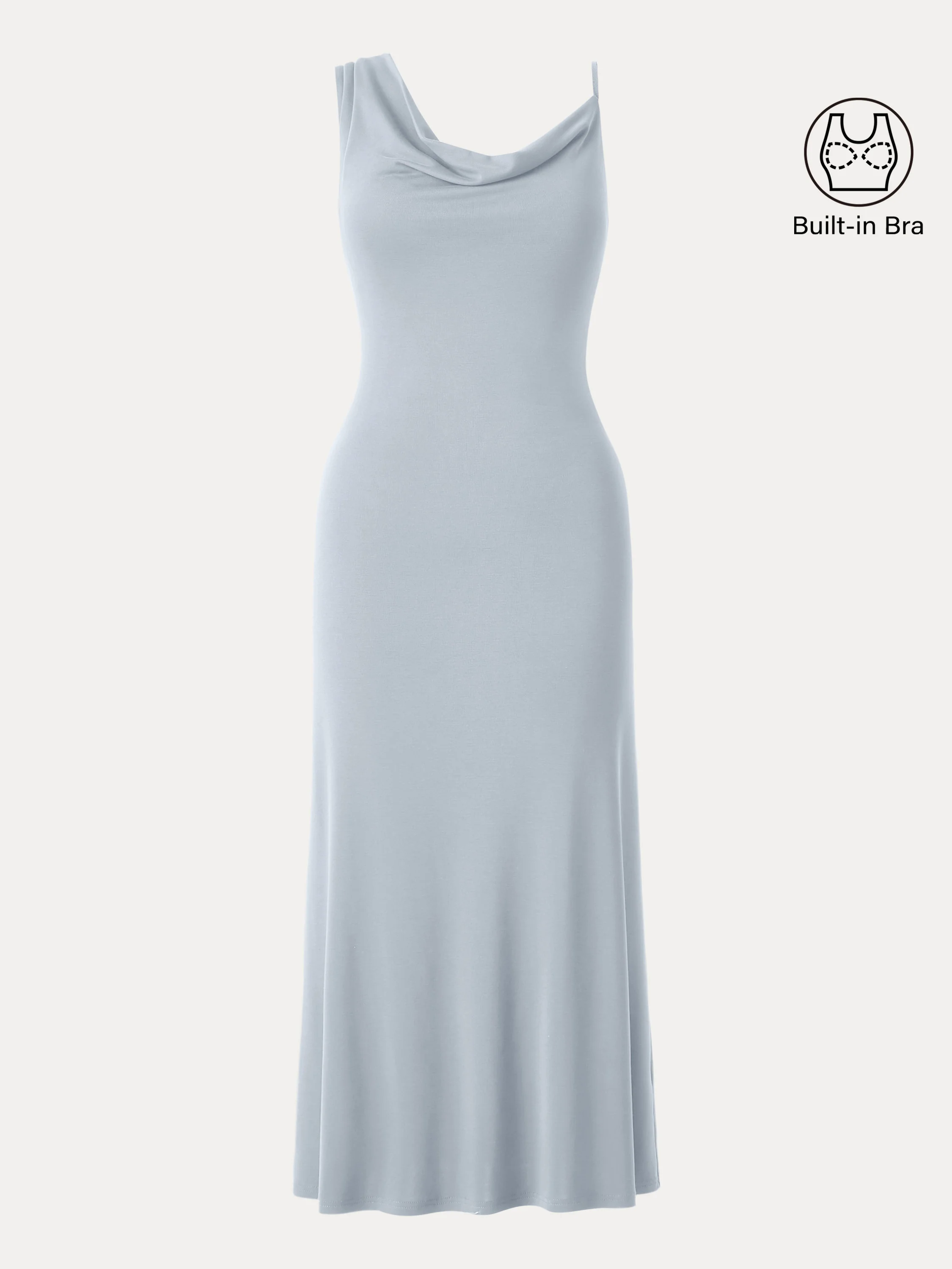 Sandwashed Asymmetrical Cowl Midi Brami Dress Sandwashed Asymmetrical Cowl Midi Brami Dress