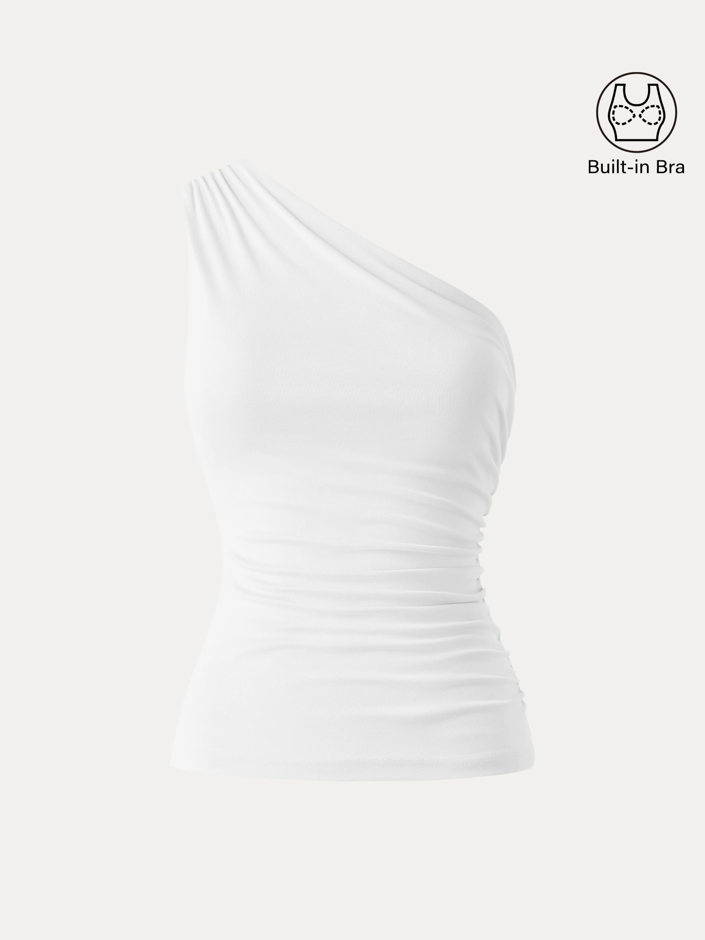 Sandwashed One Shoulder Ruched Brami Sandwashed One Shoulder Ruched Brami