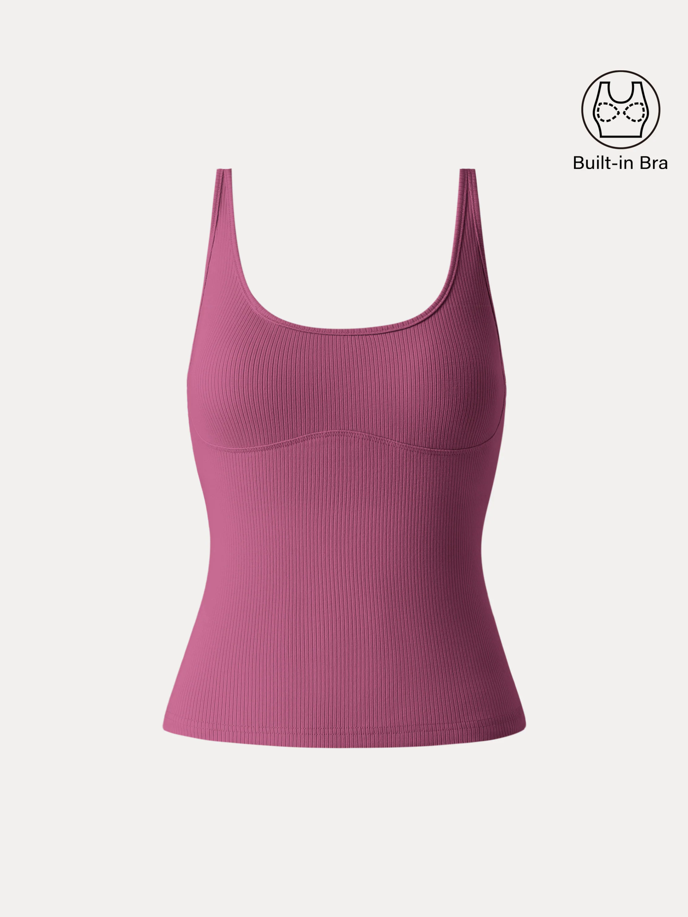 Sculpted Scoop Neck Ribbed Brami Tank