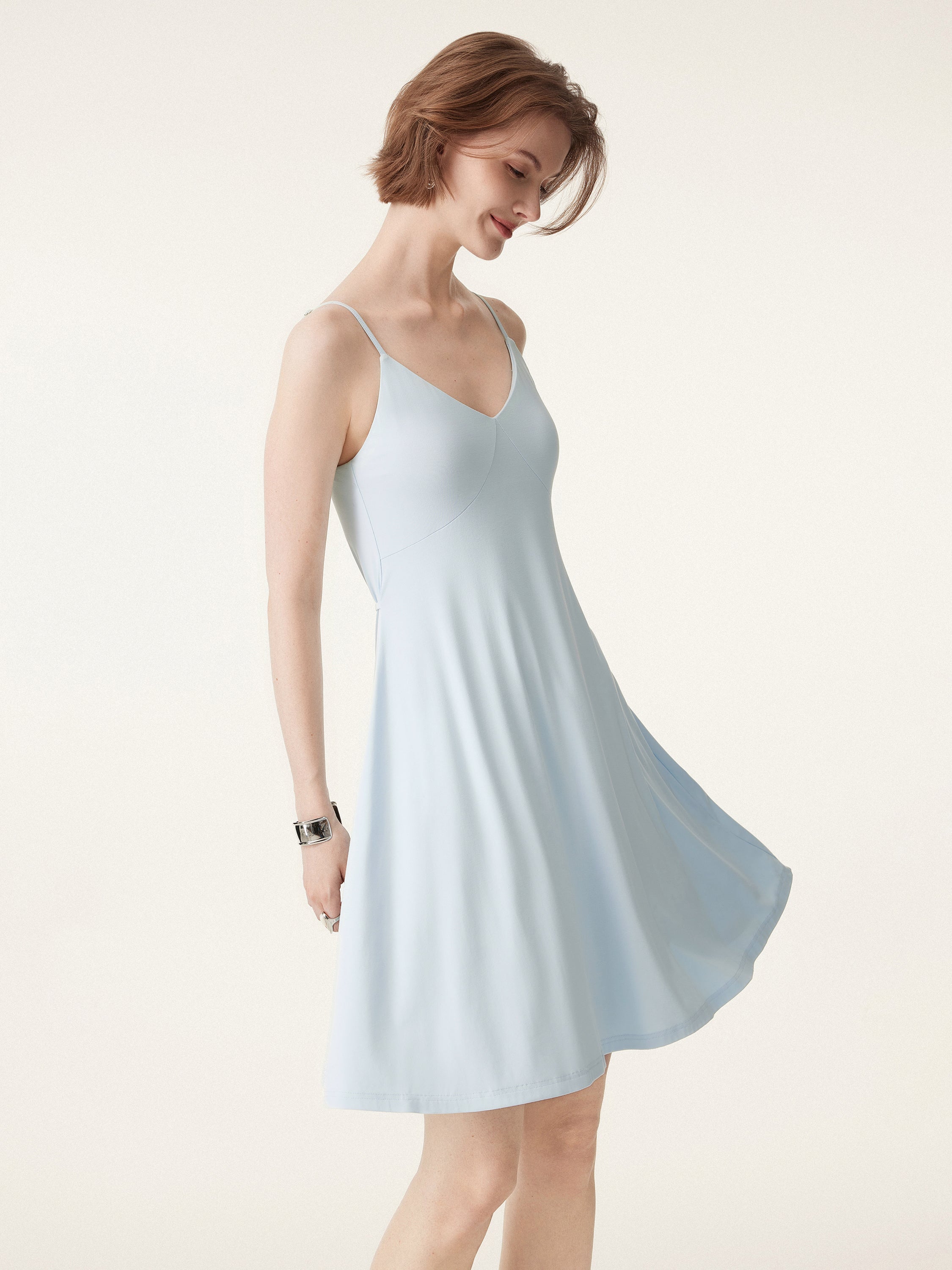 V-neck Mini Brami Sundress with Tieback