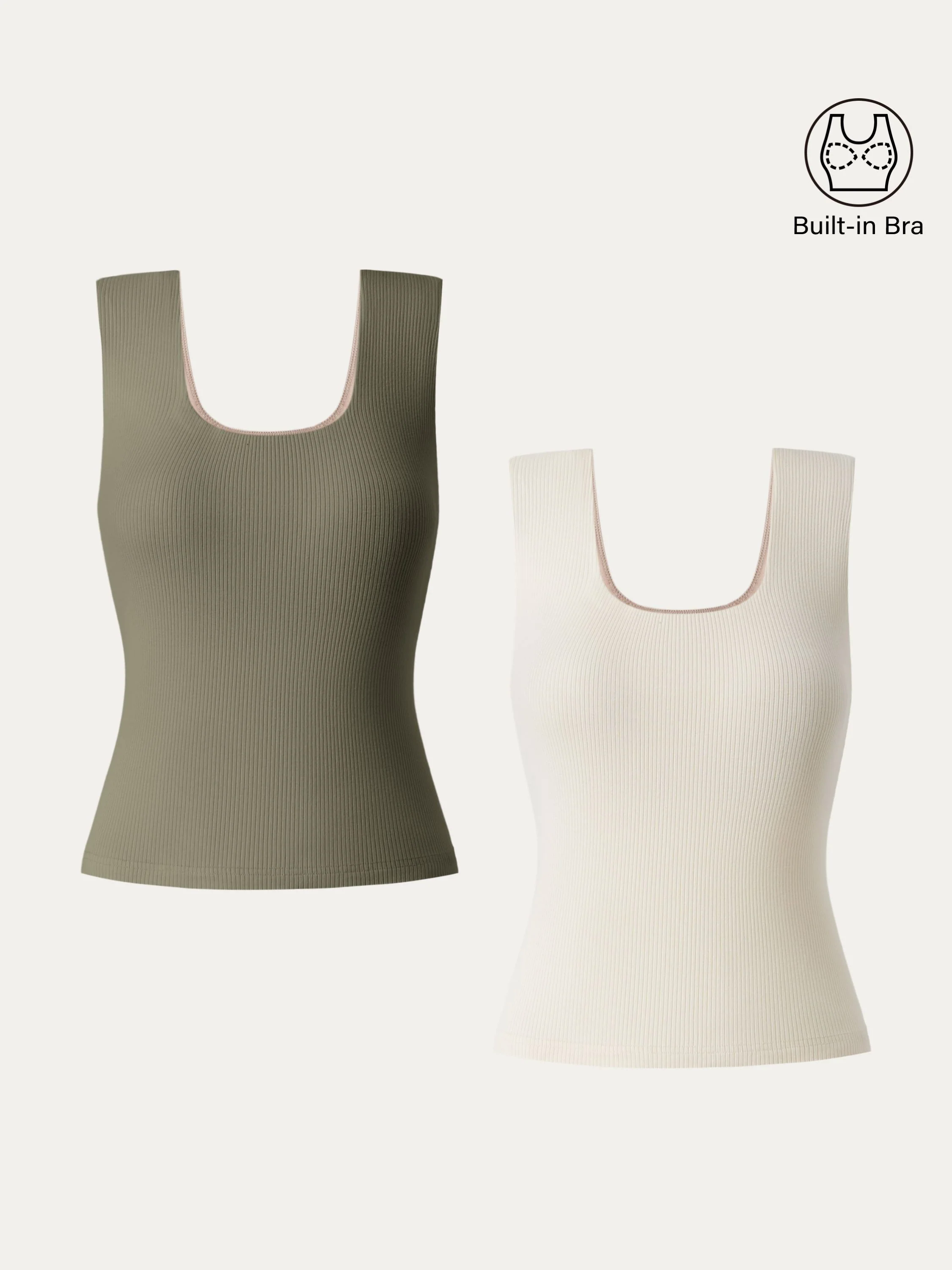 Stretch Cotton Wide Strap Ribbed Brami Tank Stretch Cotton Wide Strap Ribbed Brami Tank