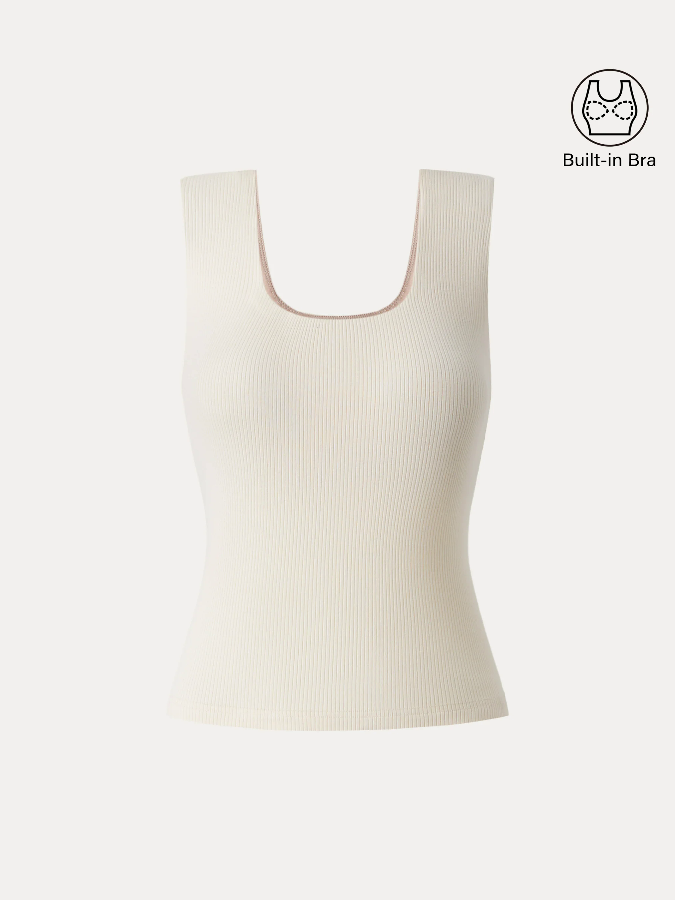 Stretch Cotton Wide Strap Ribbed Brami Tank Stretch Cotton Wide Strap Ribbed Brami Tank