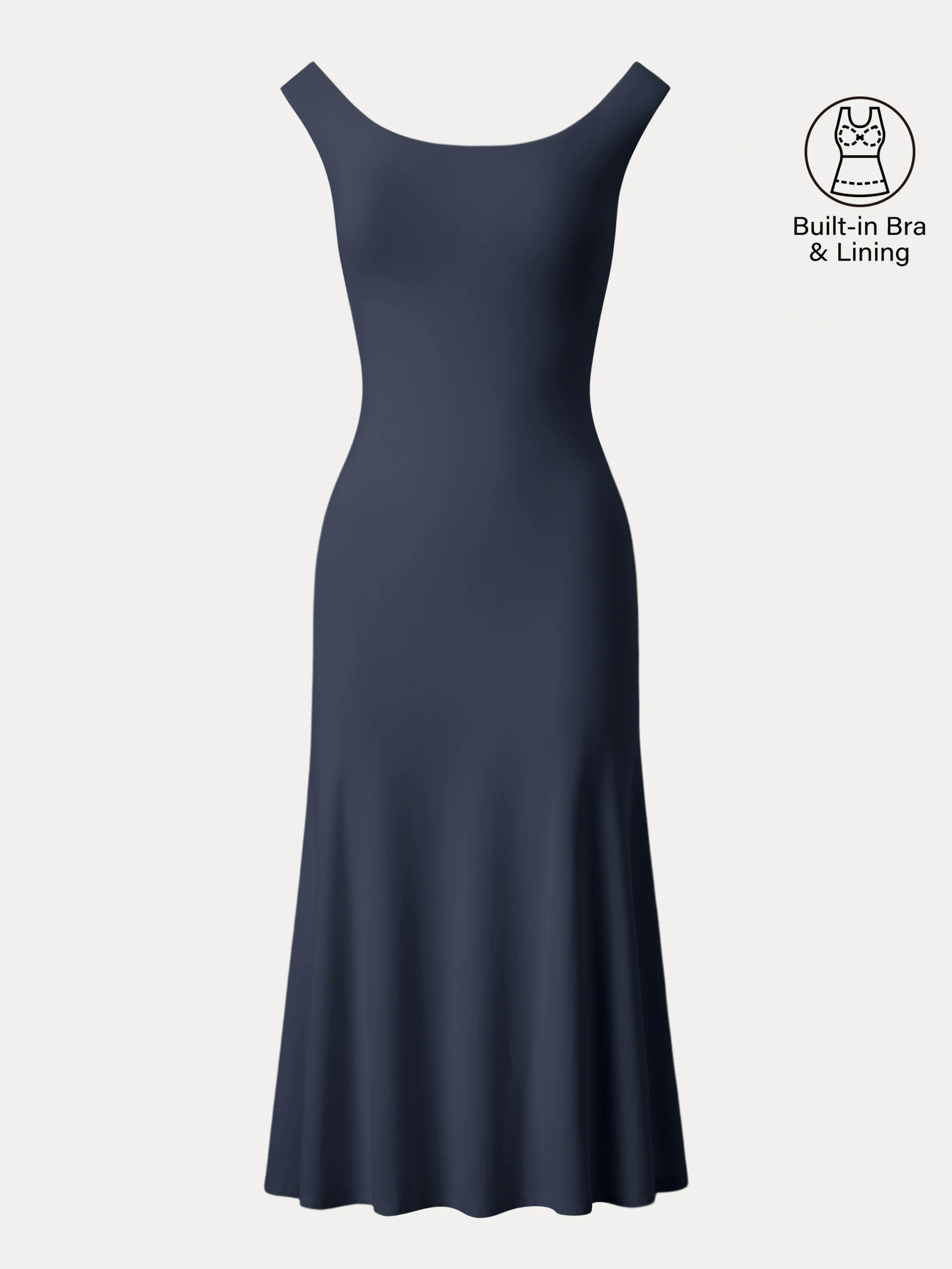 Scoop Neck Midi Low Back Brami Dress Scoop Neck Midi Low Back Brami Dress