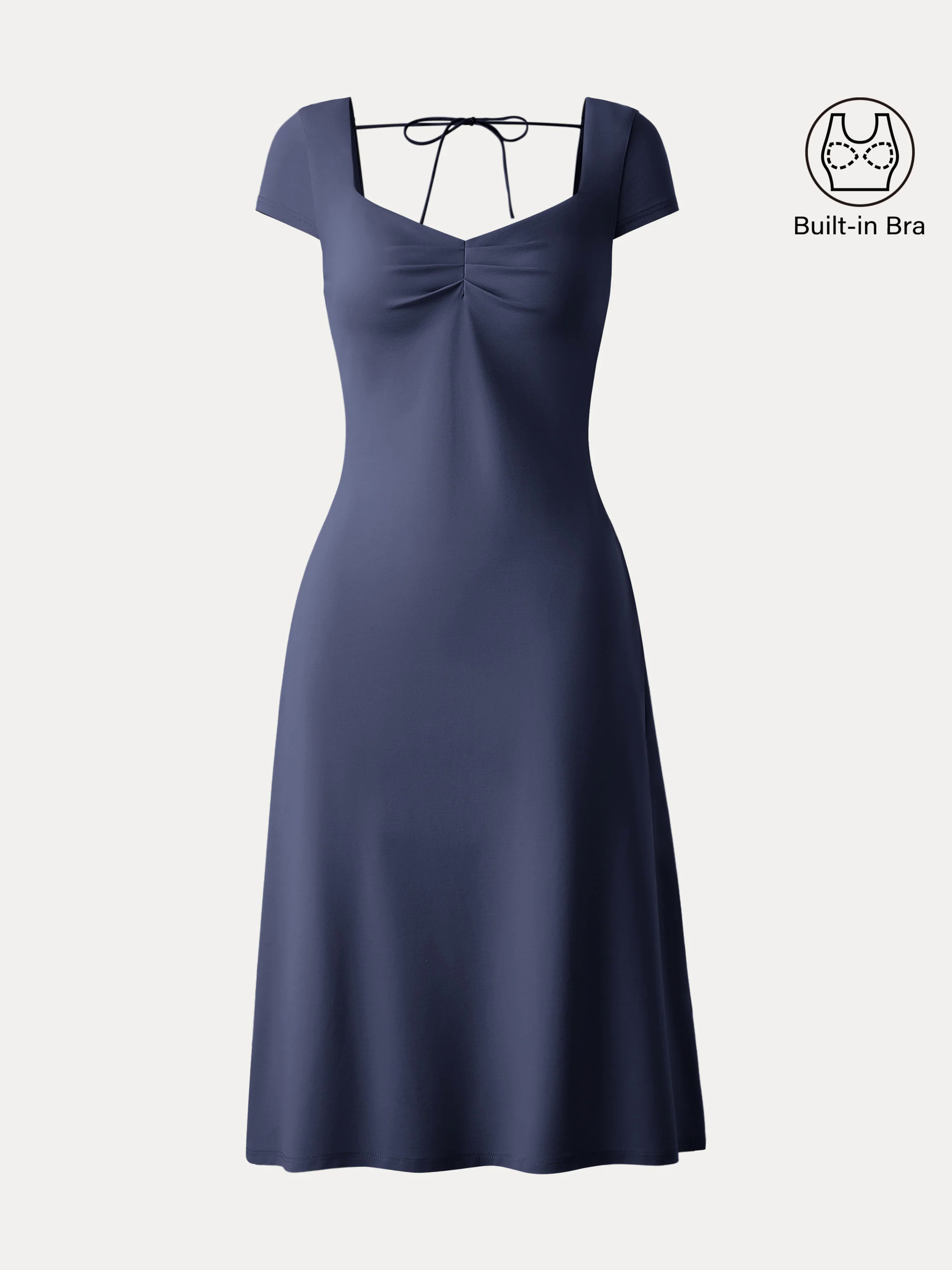Diamond Neck Open Back Midi New Airy Brami Dress Diamond Neck Open Back Midi New Airy Brami Dress