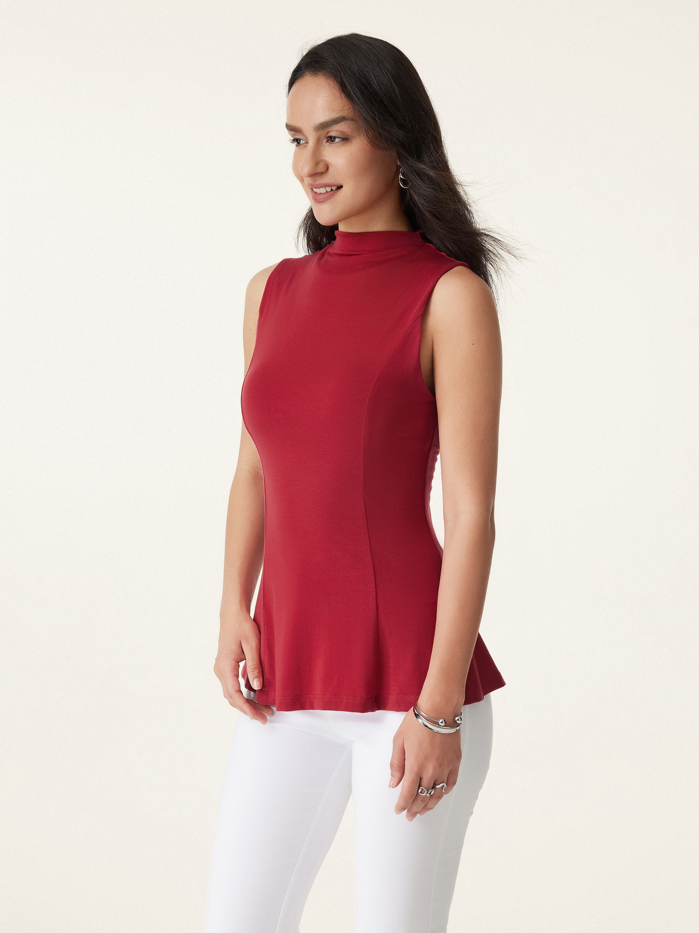 Tencel Silky Mockneck Flared Sculpt Brami Tank Tencel Silky Mockneck Flared Sculpt Brami Tank