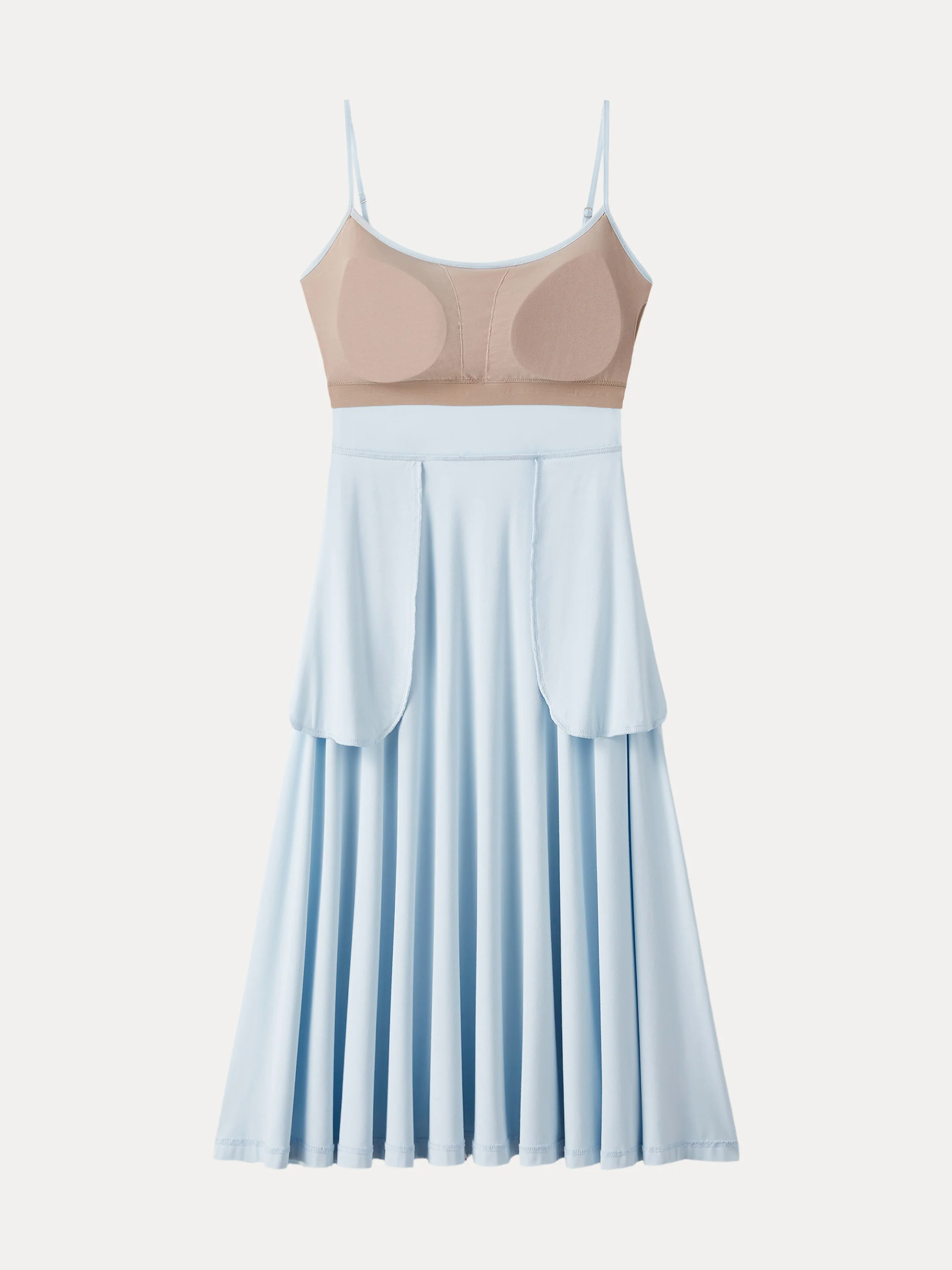 Flowy U-neck Midi Brami Sundress with Pockets