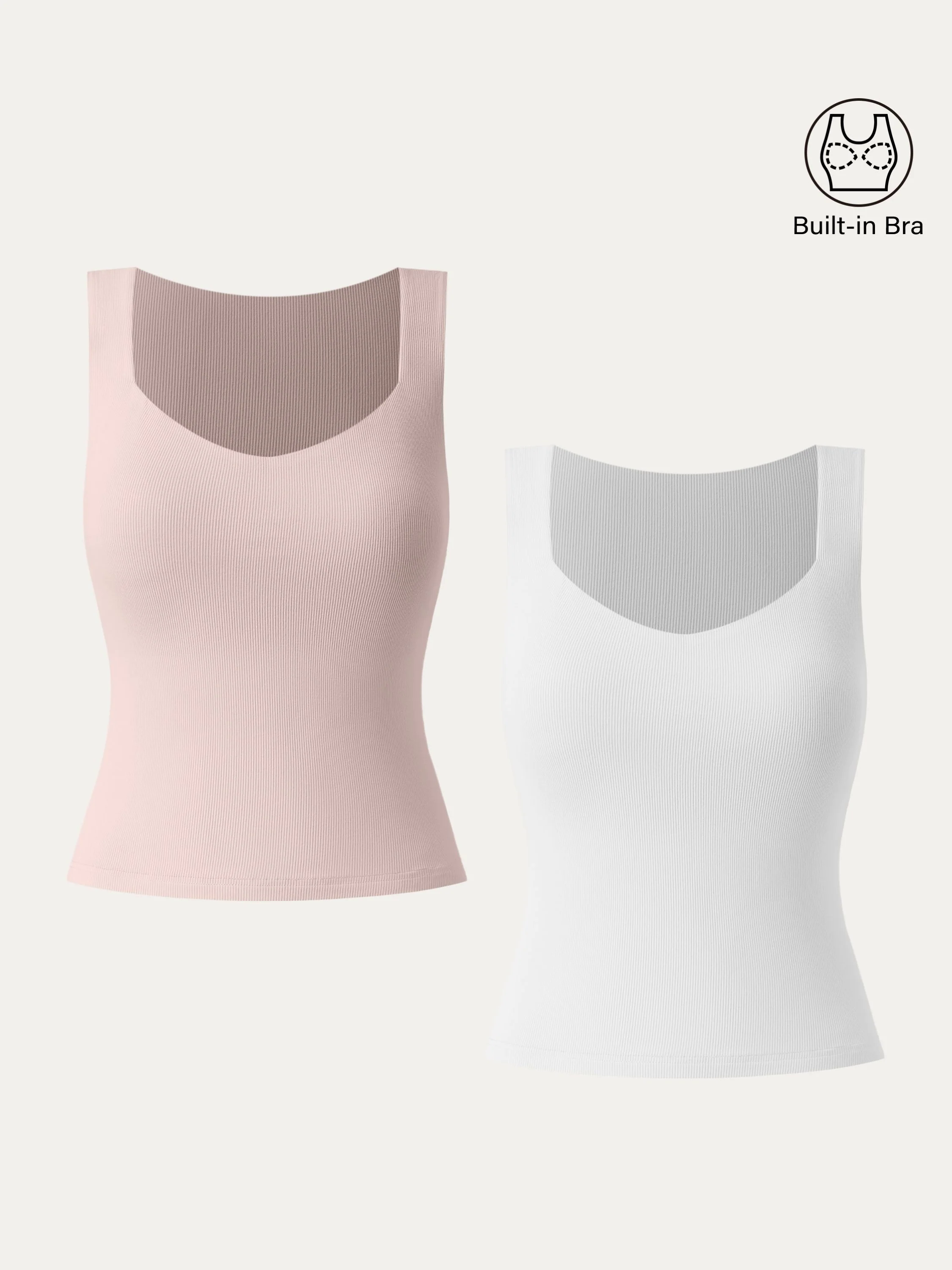 Diamond Neck Ribbed New Airy Brami Tank Diamond Neck Ribbed New Airy Brami Tank