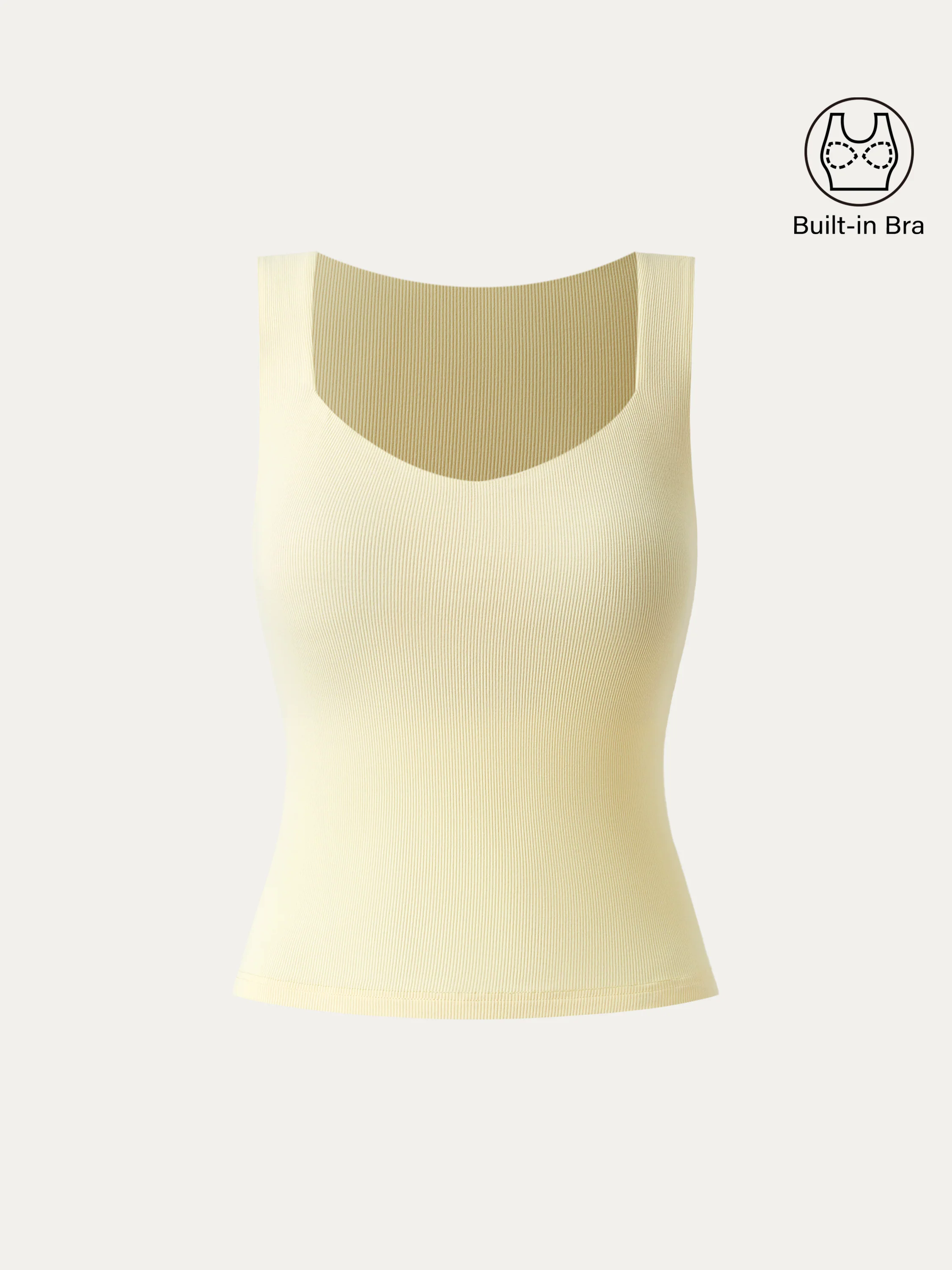 Diamond Neck Ribbed New Airy Brami Tank Diamond Neck Ribbed New Airy Brami Tank