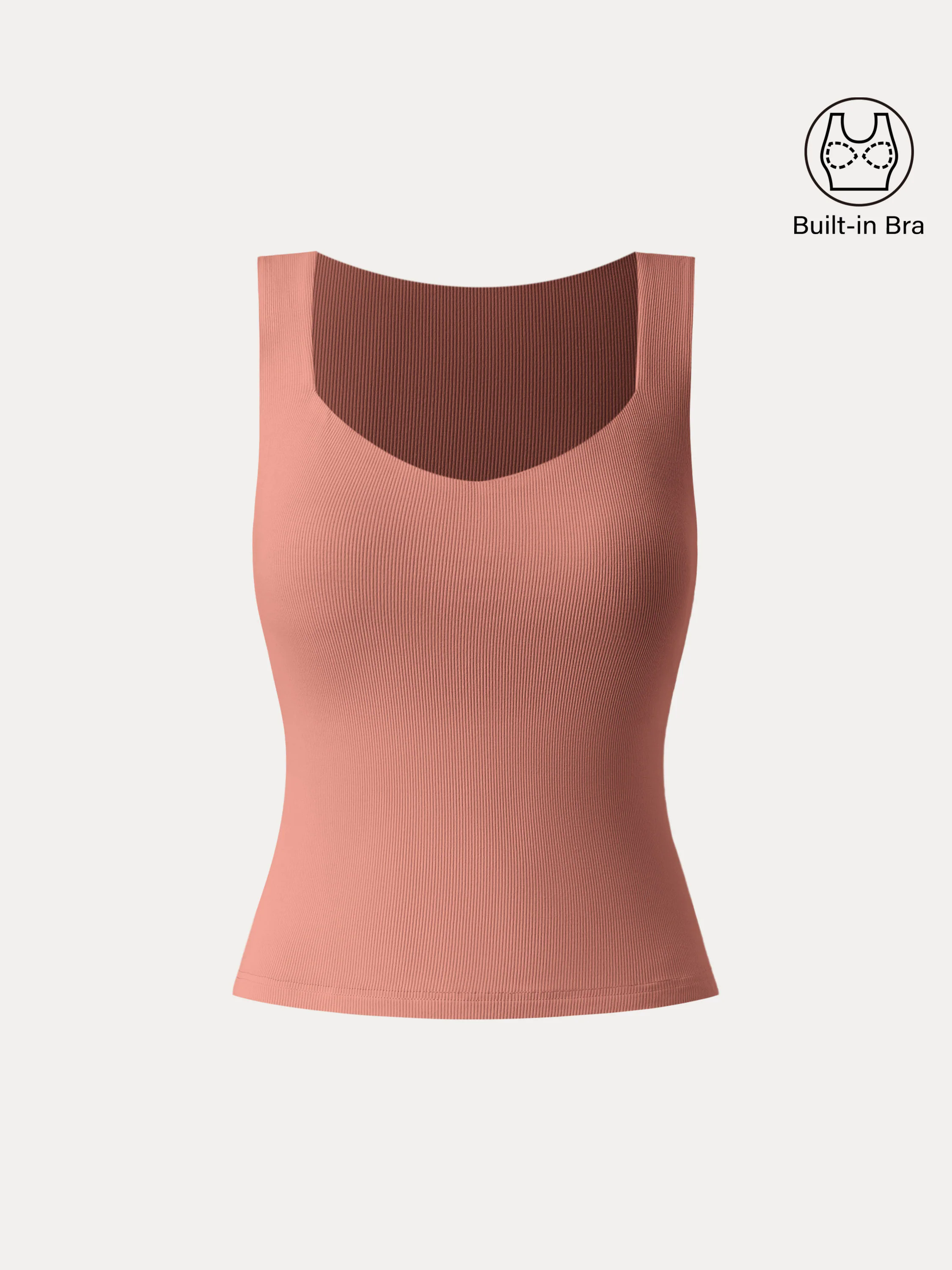 Diamond Neck Ribbed New Airy Brami Tank Diamond Neck Ribbed New Airy Brami Tank