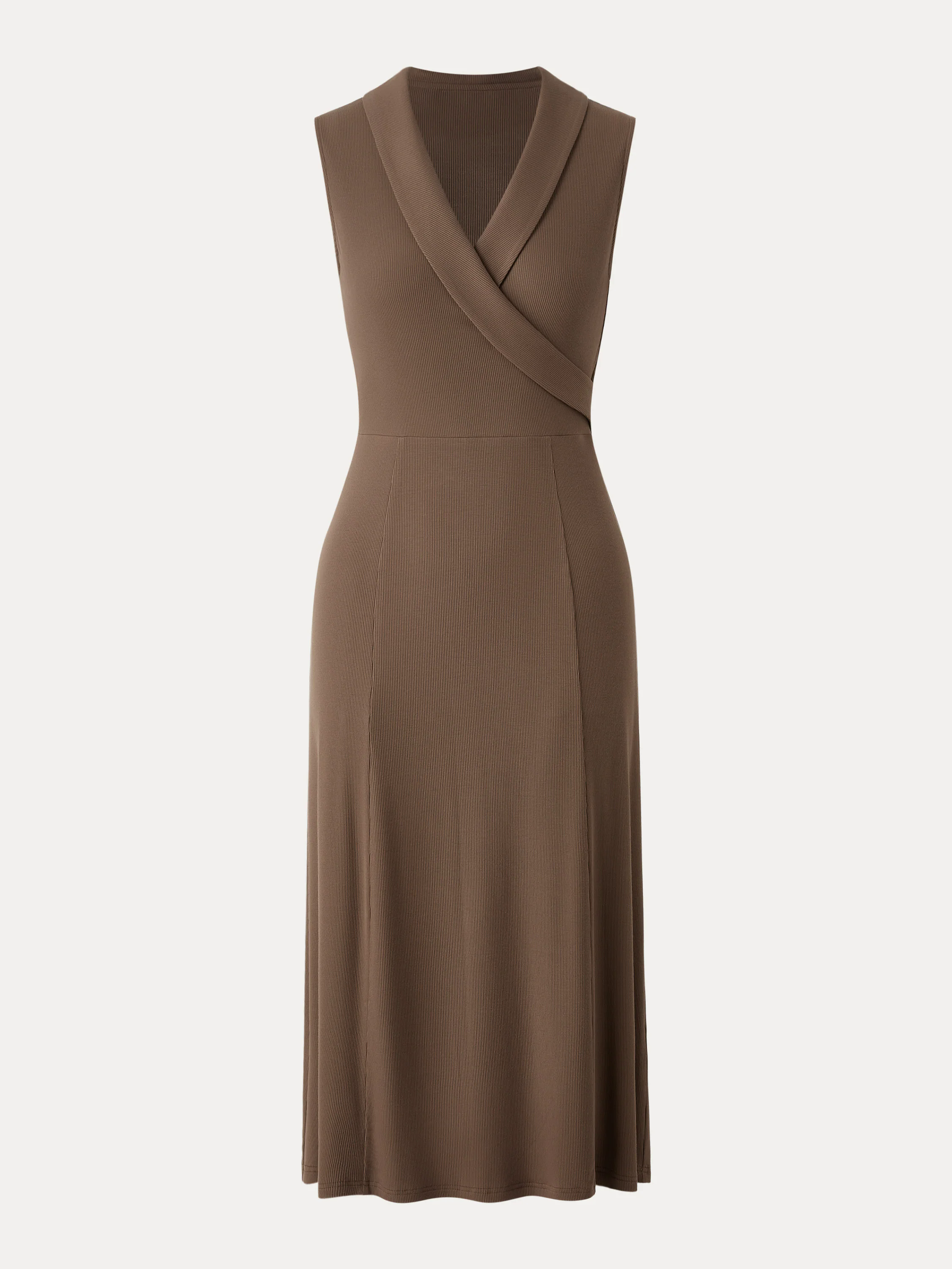 Collared Surplice Midi Sleeveless Dress Collared Surplice Midi Sleeveless Dress