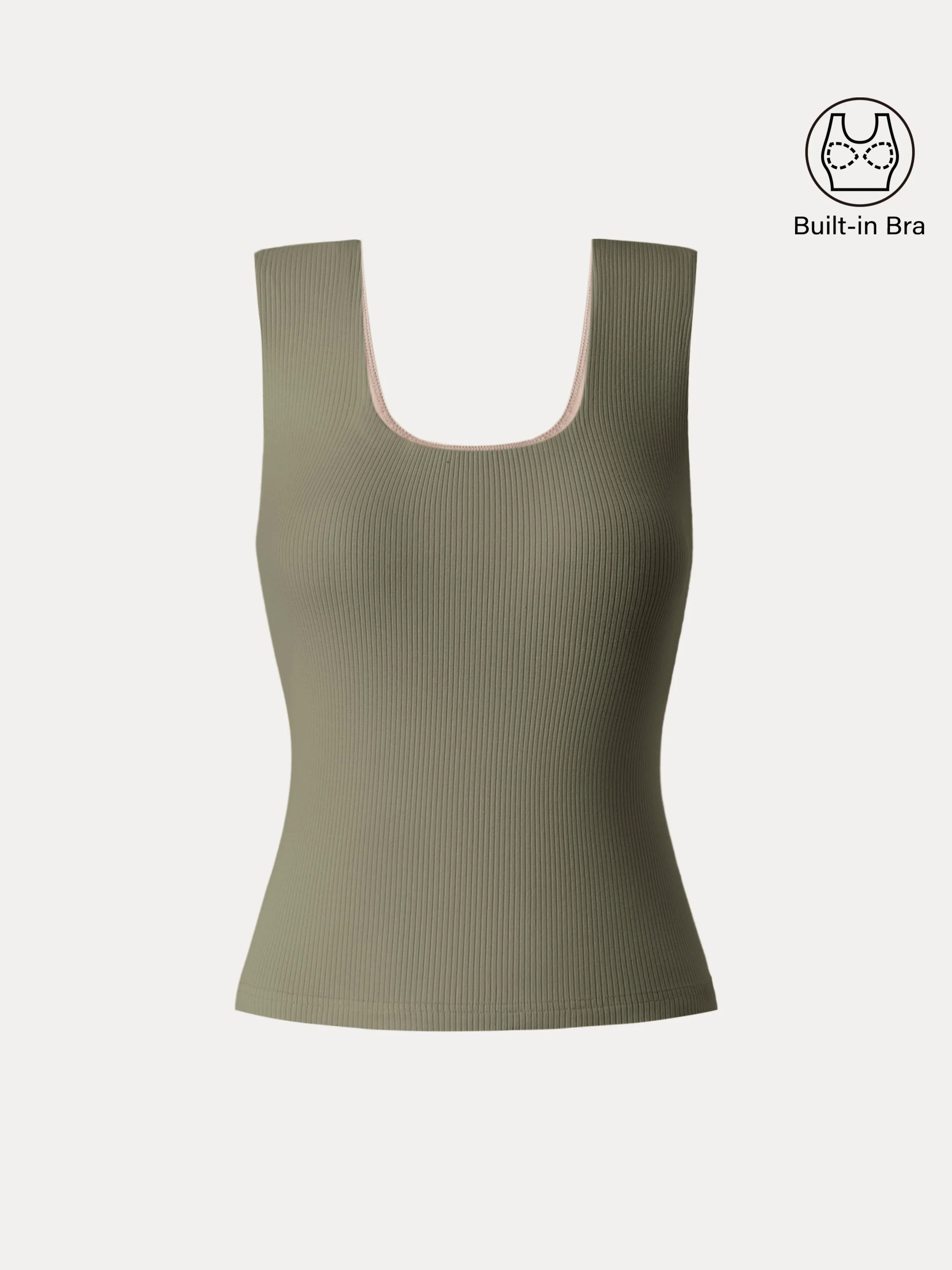 Stretch Cotton Wide Strap Ribbed Brami Tank Stretch Cotton Wide Strap Ribbed Brami Tank