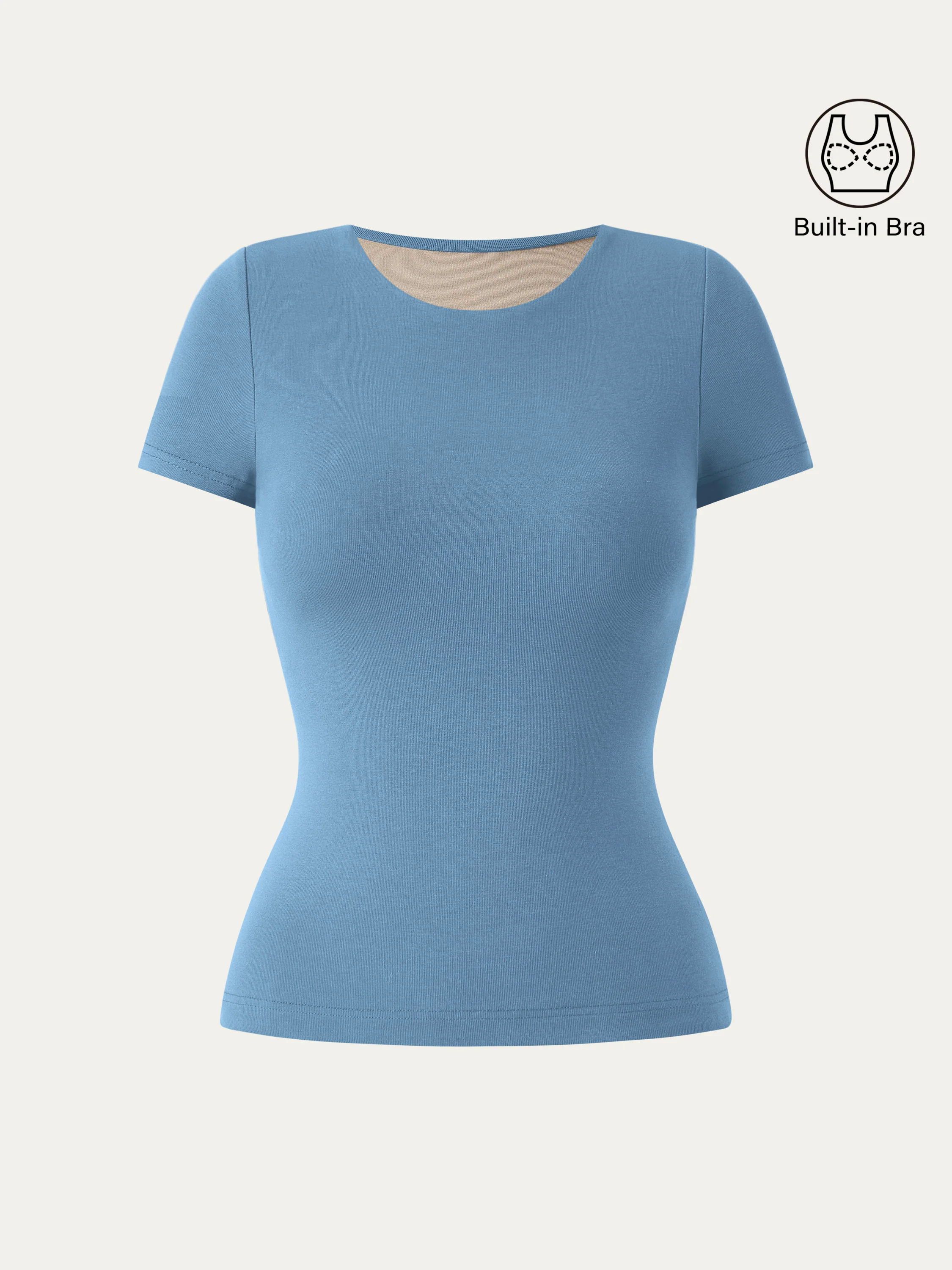 Crewneck Slimming Short Sleeve New Airy Brami Crewneck Slimming Short Sleeve New Airy Brami