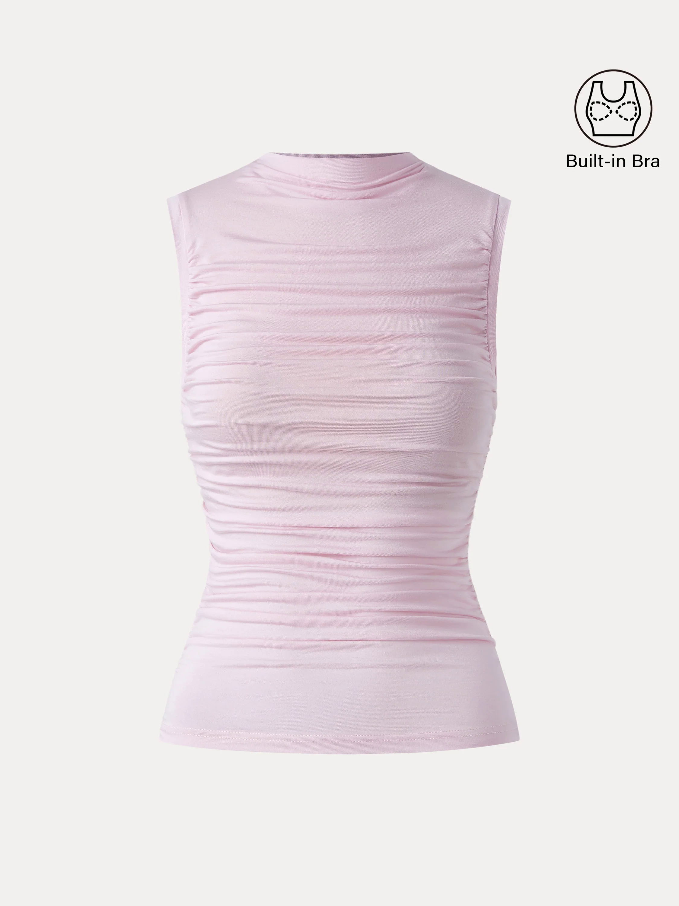 Mockneck Side Gathered Cut-out Brami Tank Mockneck Side Gathered Cut-out Brami Tank