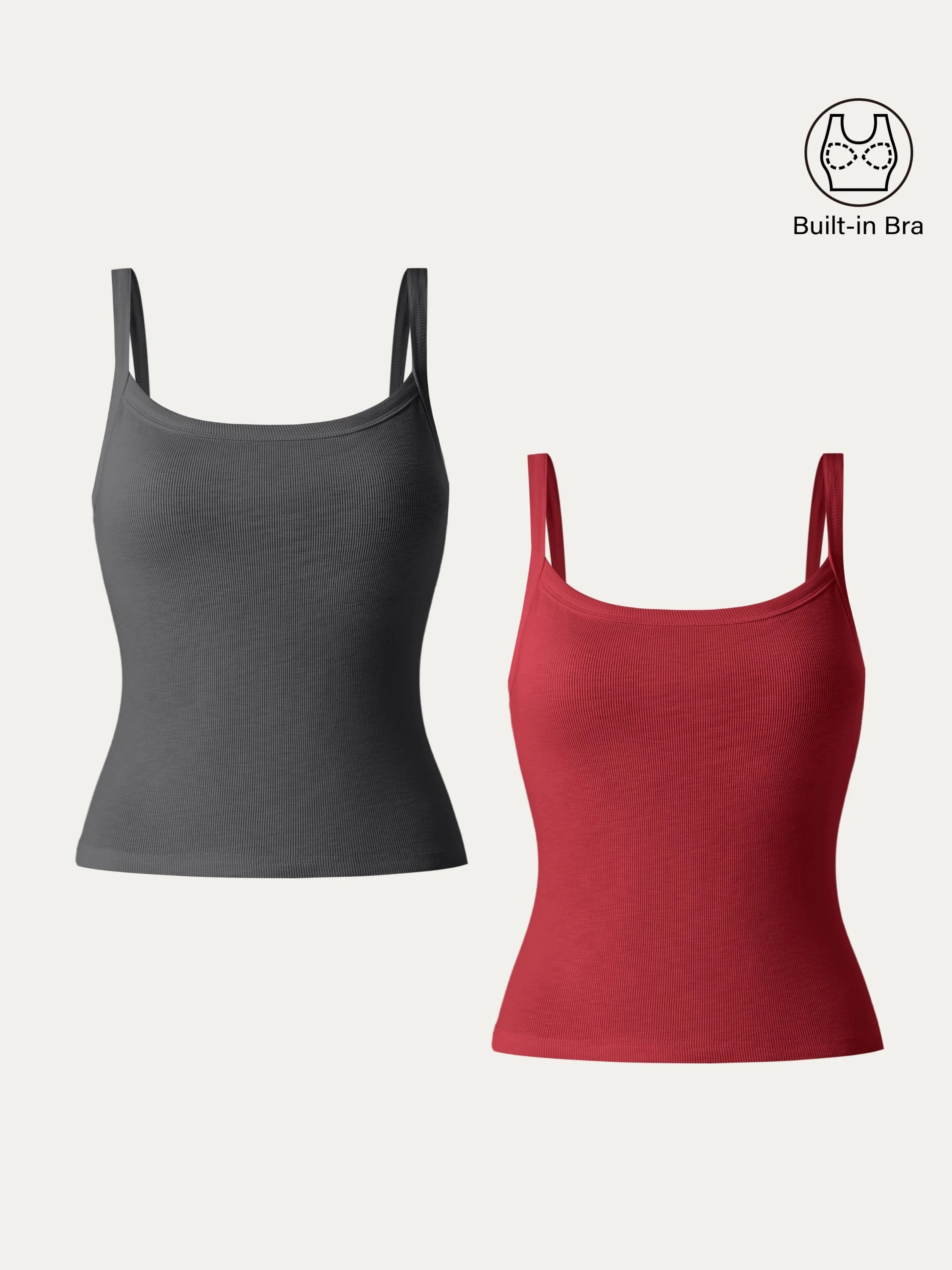 2Pcs Set Everyday Cotton Low Back New Airy Brami Tank 2Pcs Set Everyday Cotton Low Back New Airy Brami Tank