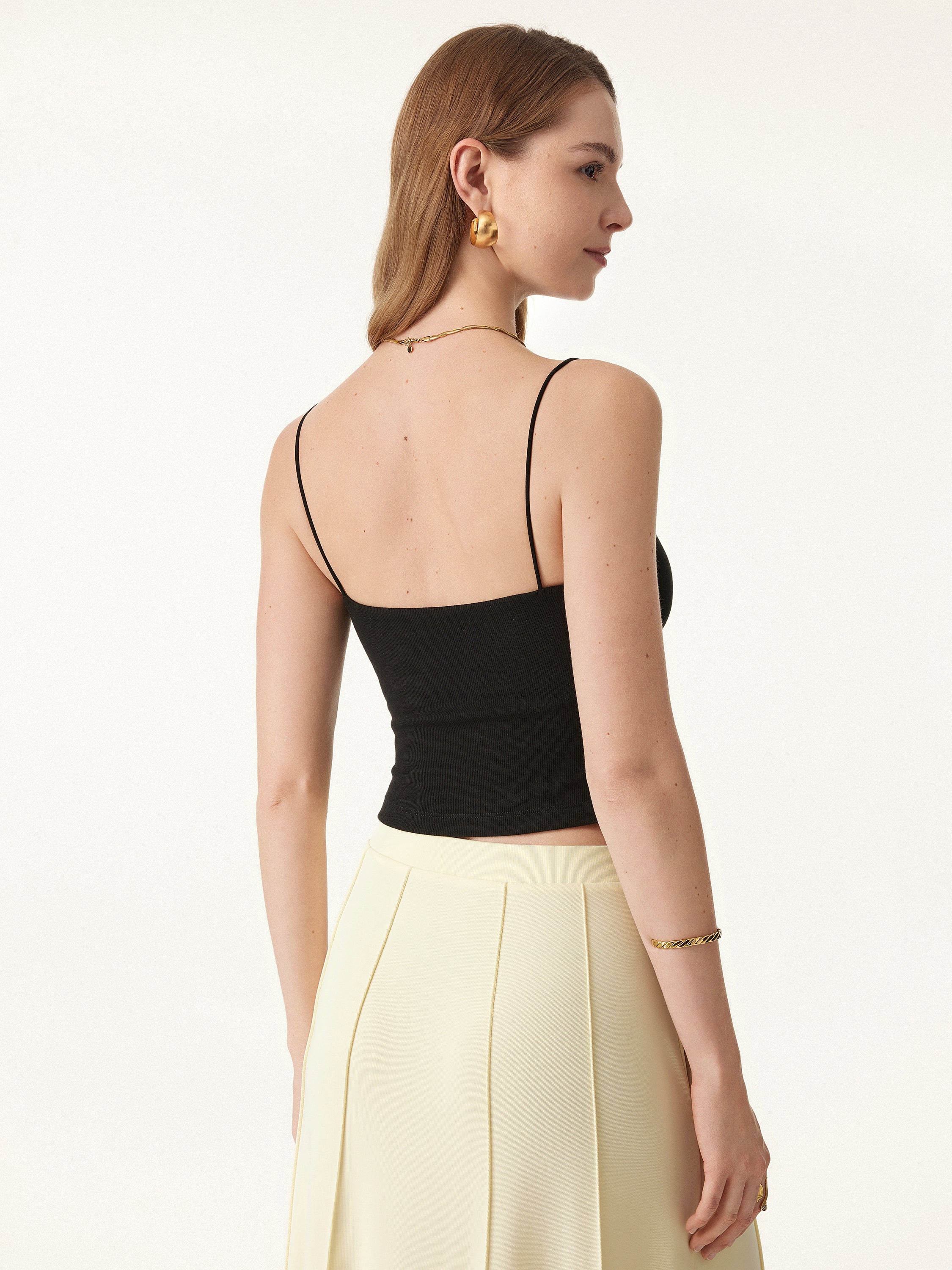 Stretch Cotton U-neck Spaghetti Slim Strap Brami Stretch Cotton U-neck Spaghetti Slim Strap Brami