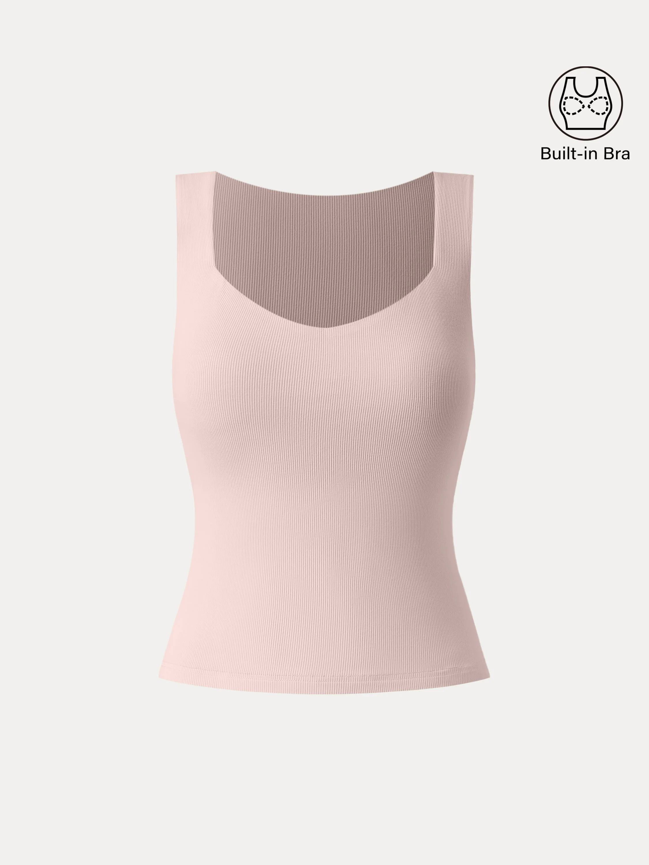 Diamond Neck Ribbed New Airy Brami Tank Diamond Neck Ribbed New Airy Brami Tank