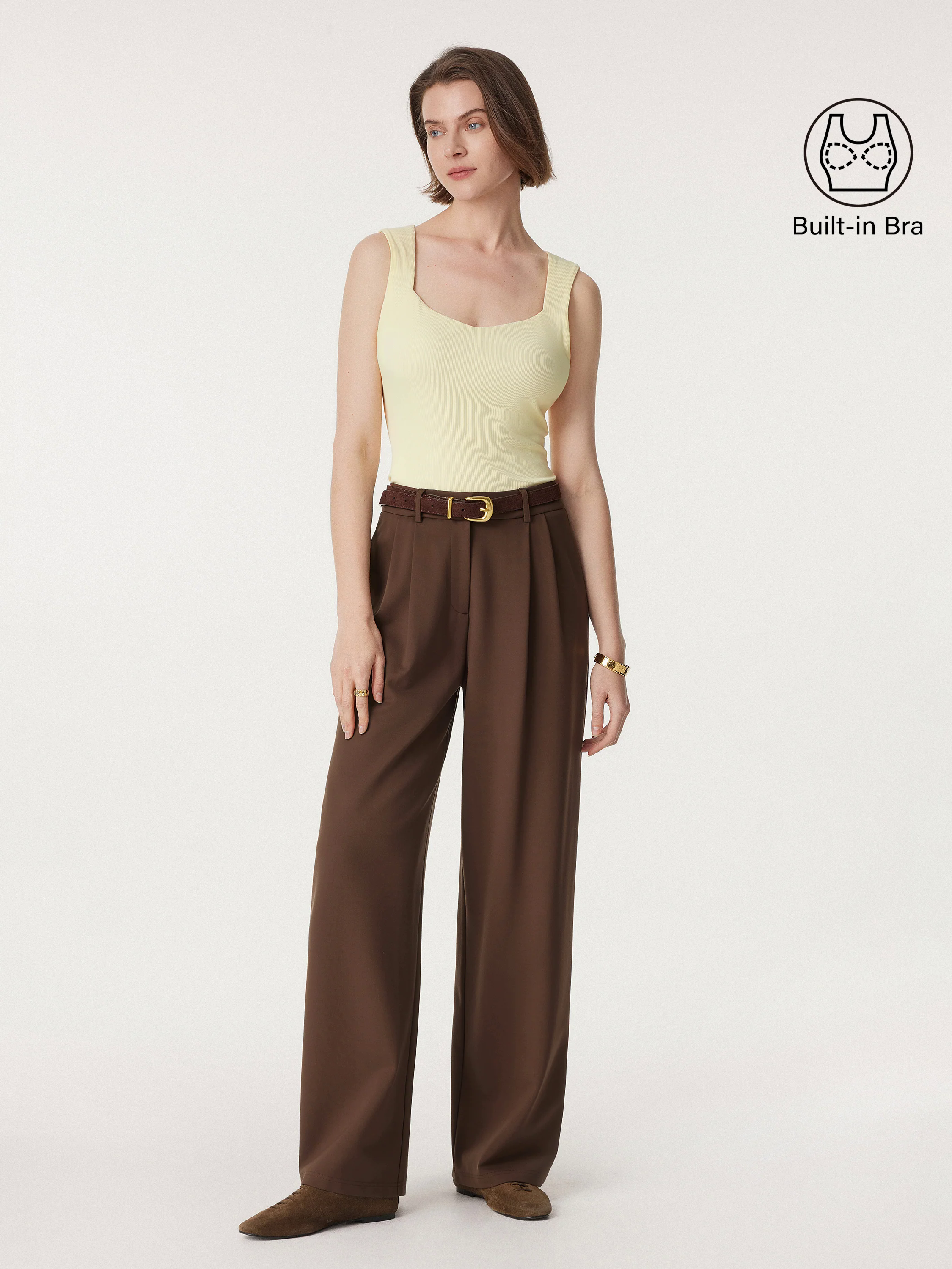 Diamond Neck Ribbed New Airy Brami Tank Diamond Neck Ribbed New Airy Brami Tank