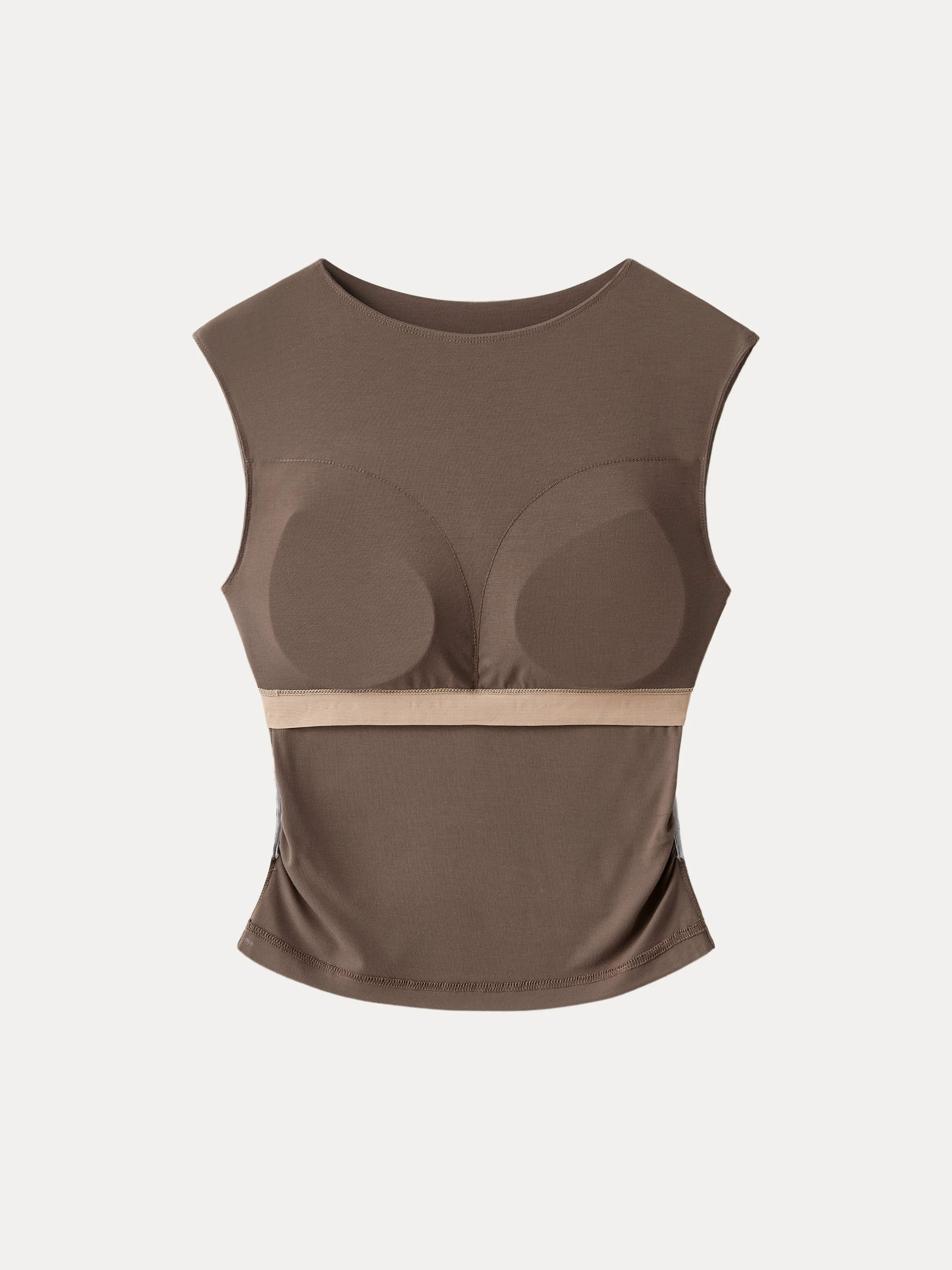 Sleek Crewneck Side Ruched Slimming Brami Tank Sleek Crewneck Side Ruched Slimming Brami Tank