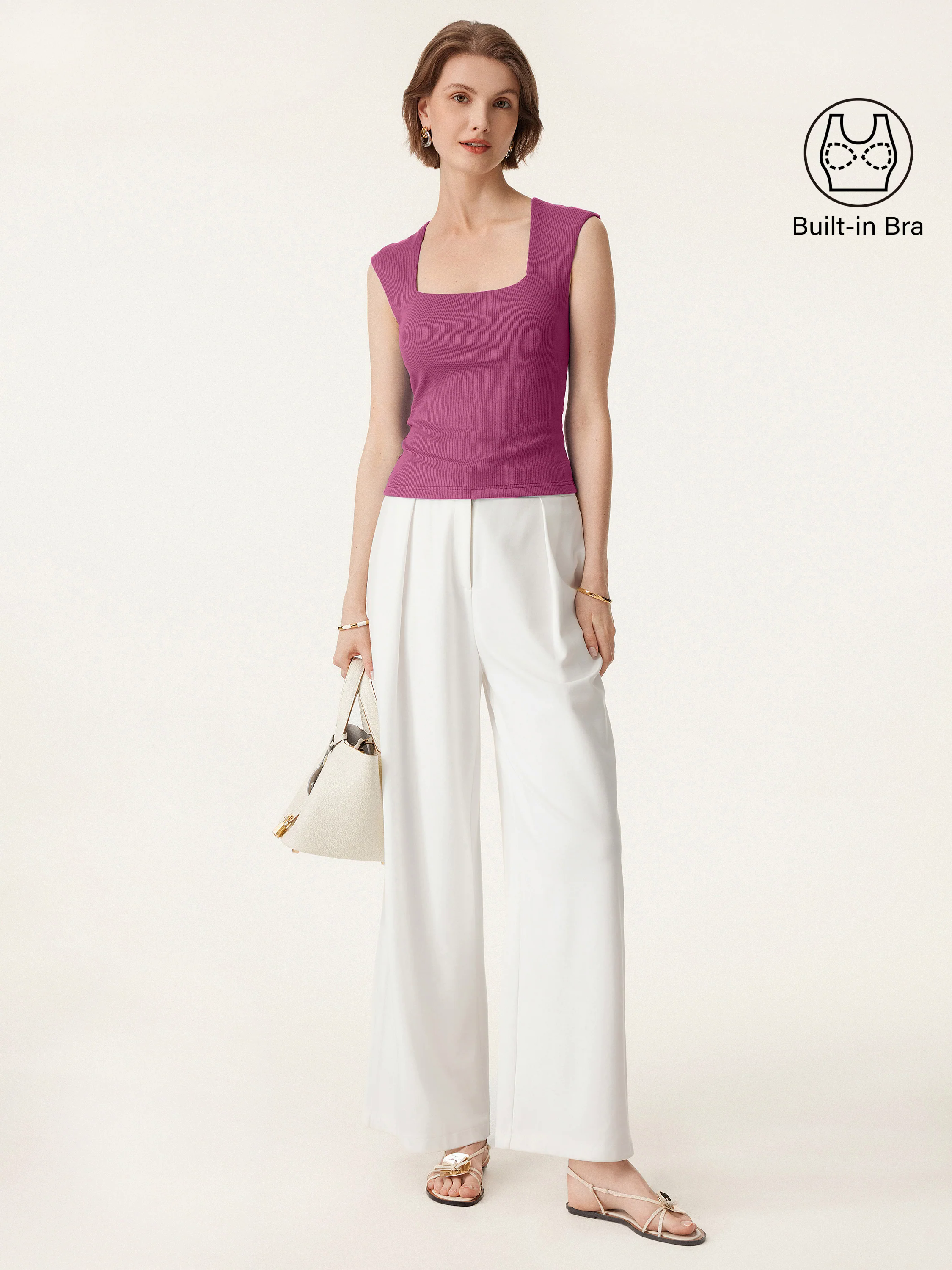 Stretch Cotton Square Neck Ribbed Brami Stretch Cotton Square Neck Ribbed Brami