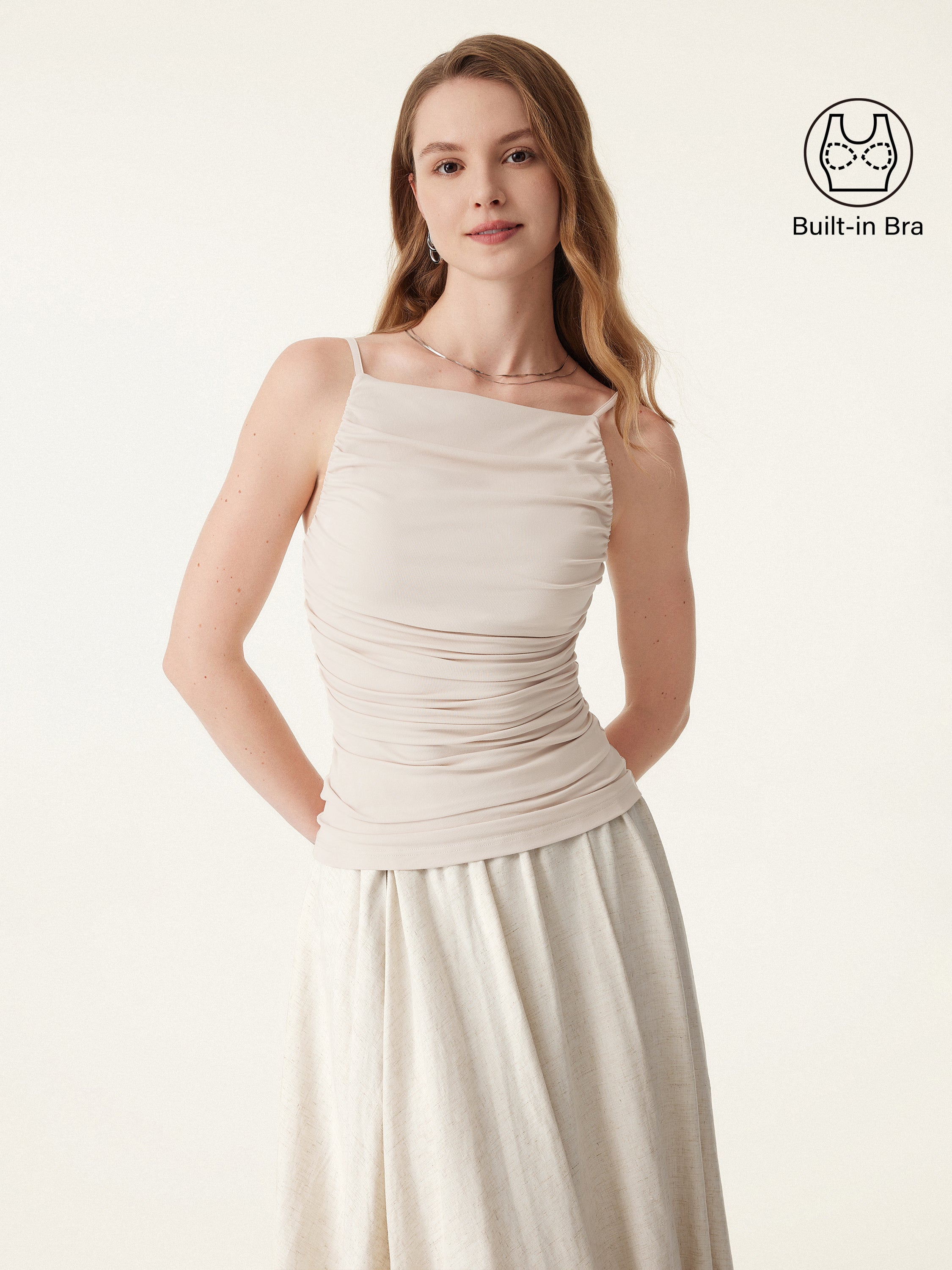 Boatneck Ruched New Airy Brami Tank