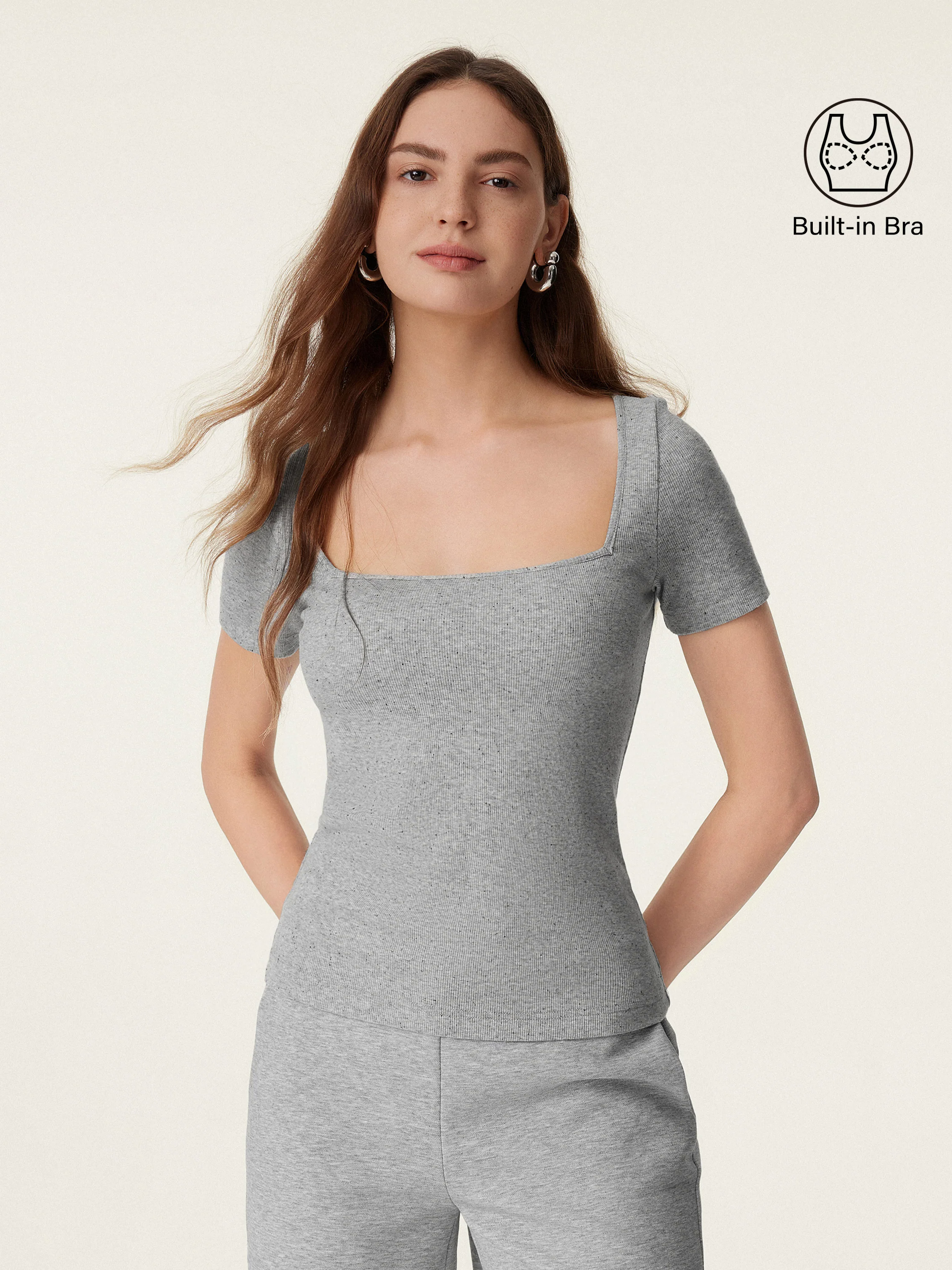 Square Neck Short Sleeve Cotton New Airy Brami Square Neck Short Sleeve Cotton New Airy Brami