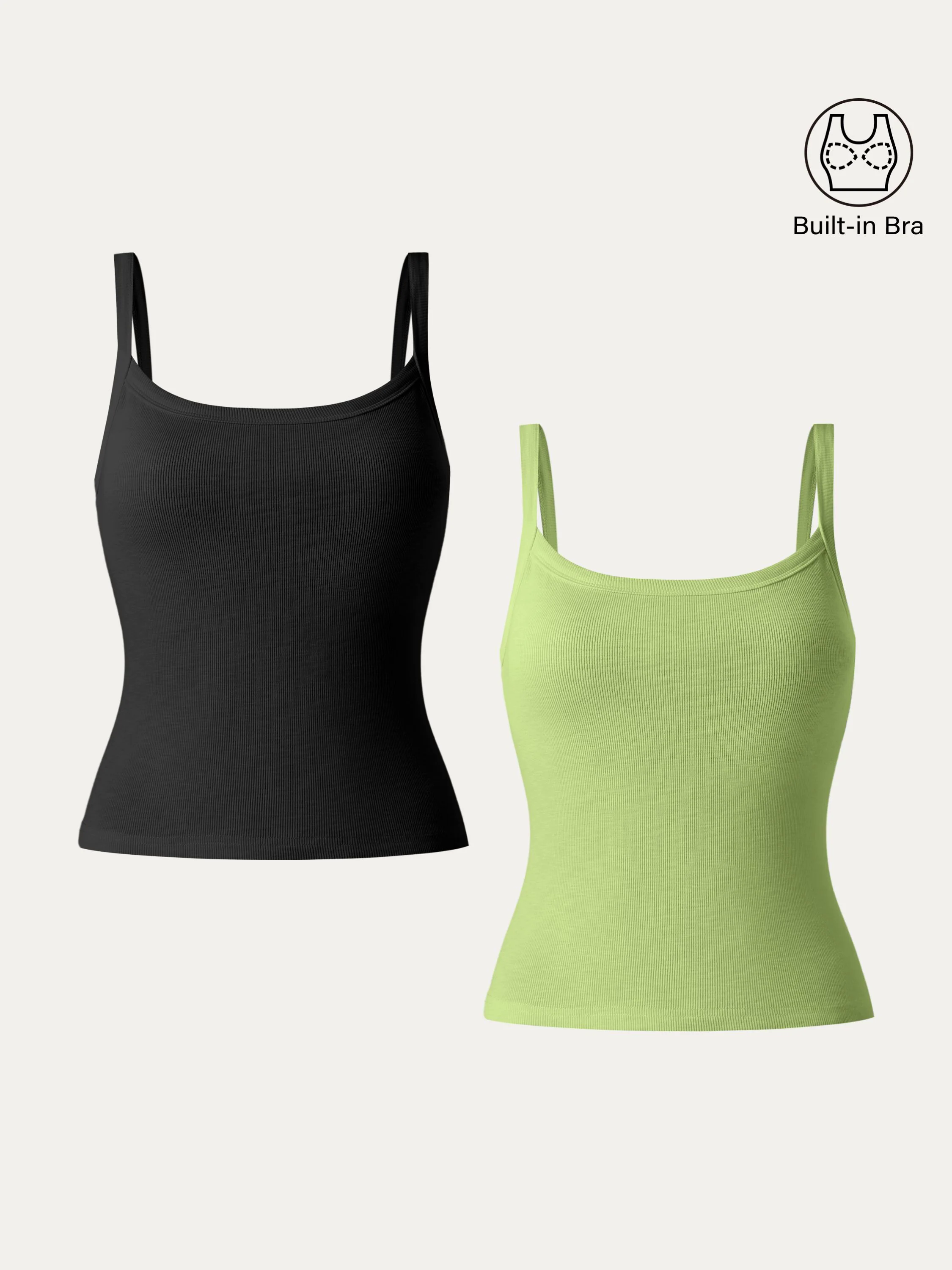 2Pcs Set Everyday Cotton Low Back New Airy Brami Tank 2Pcs Set Everyday Cotton Low Back New Airy Brami Tank
