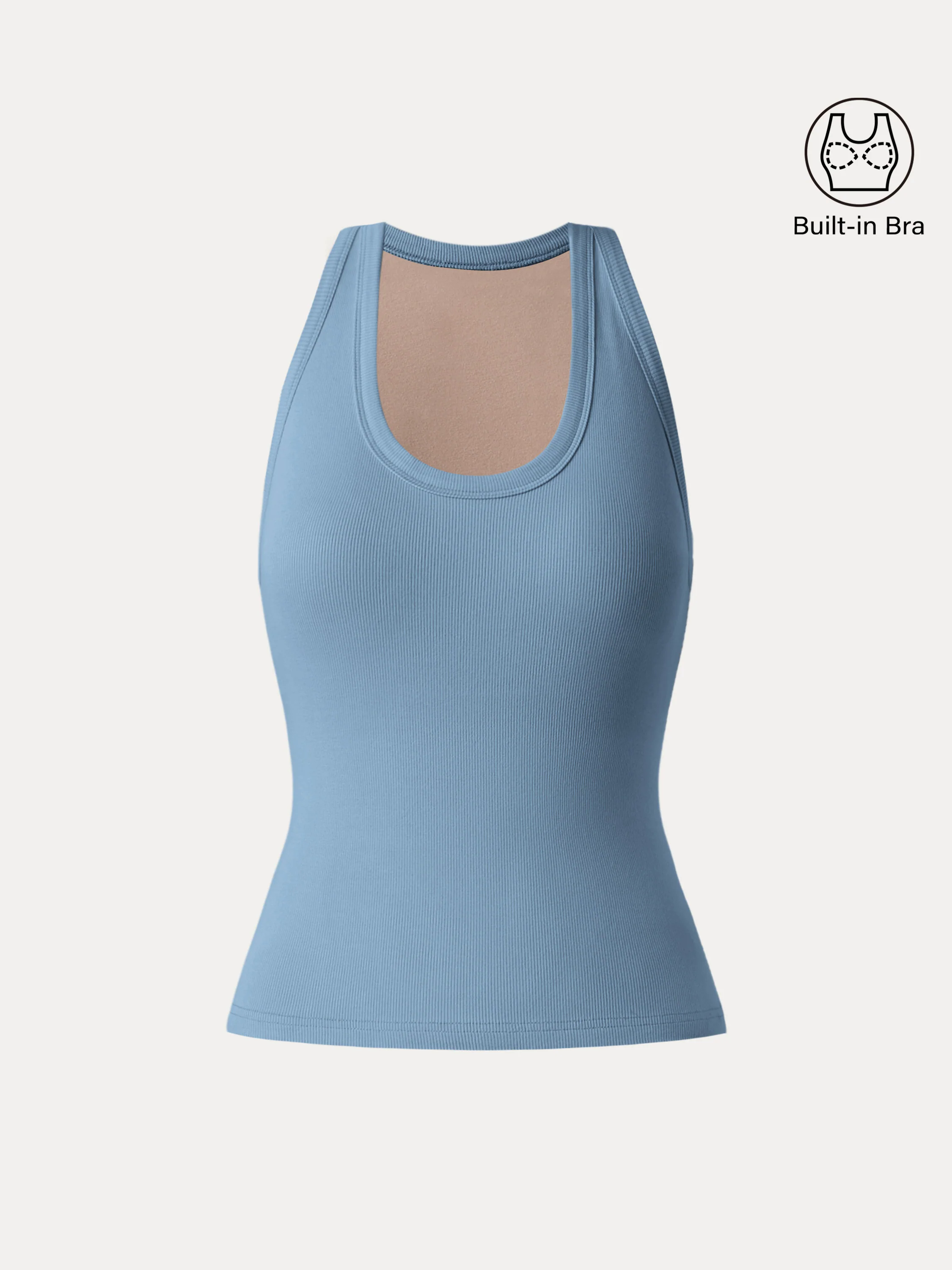 Stretch Cotton U-neck Racer Back Brami Tank Stretch Cotton U-neck Racer Back Brami Tank
