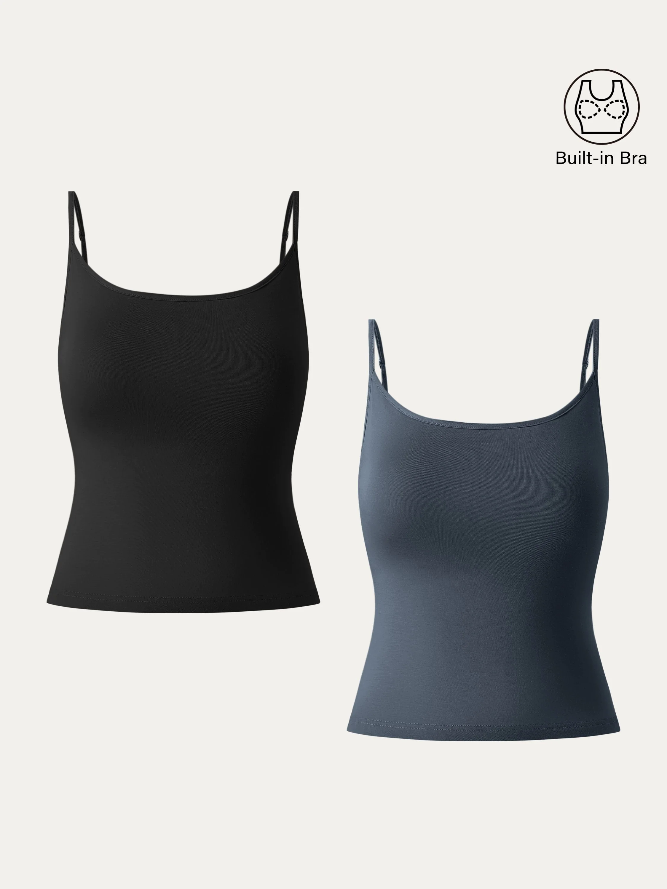 U-neck Adjustable Straps Spaghetti Brami Top U-neck Adjustable Straps Spaghetti Brami Top
