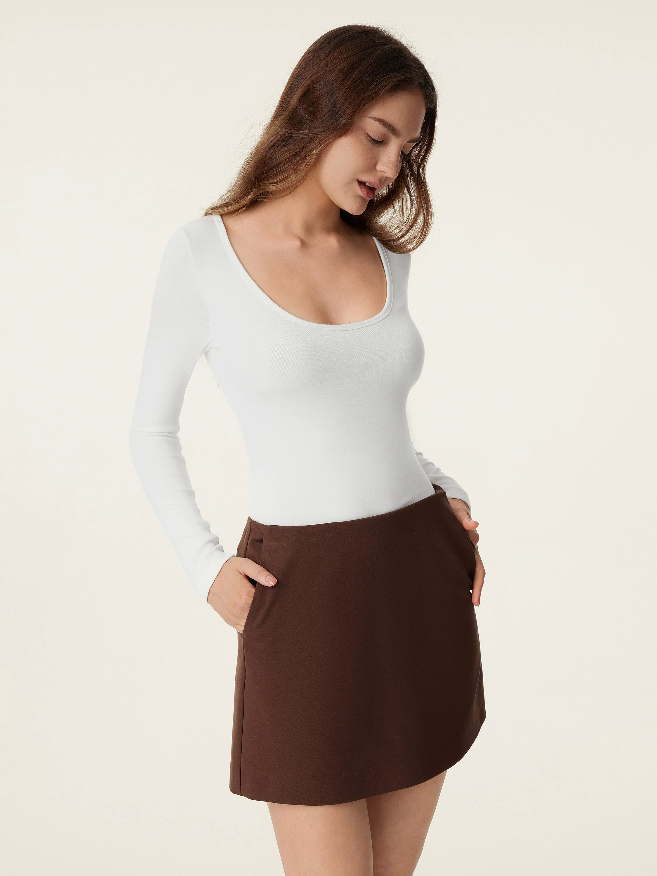 Scoop Neck Long Sleeve New Airy Brami Scoop Neck Long Sleeve New Airy Brami