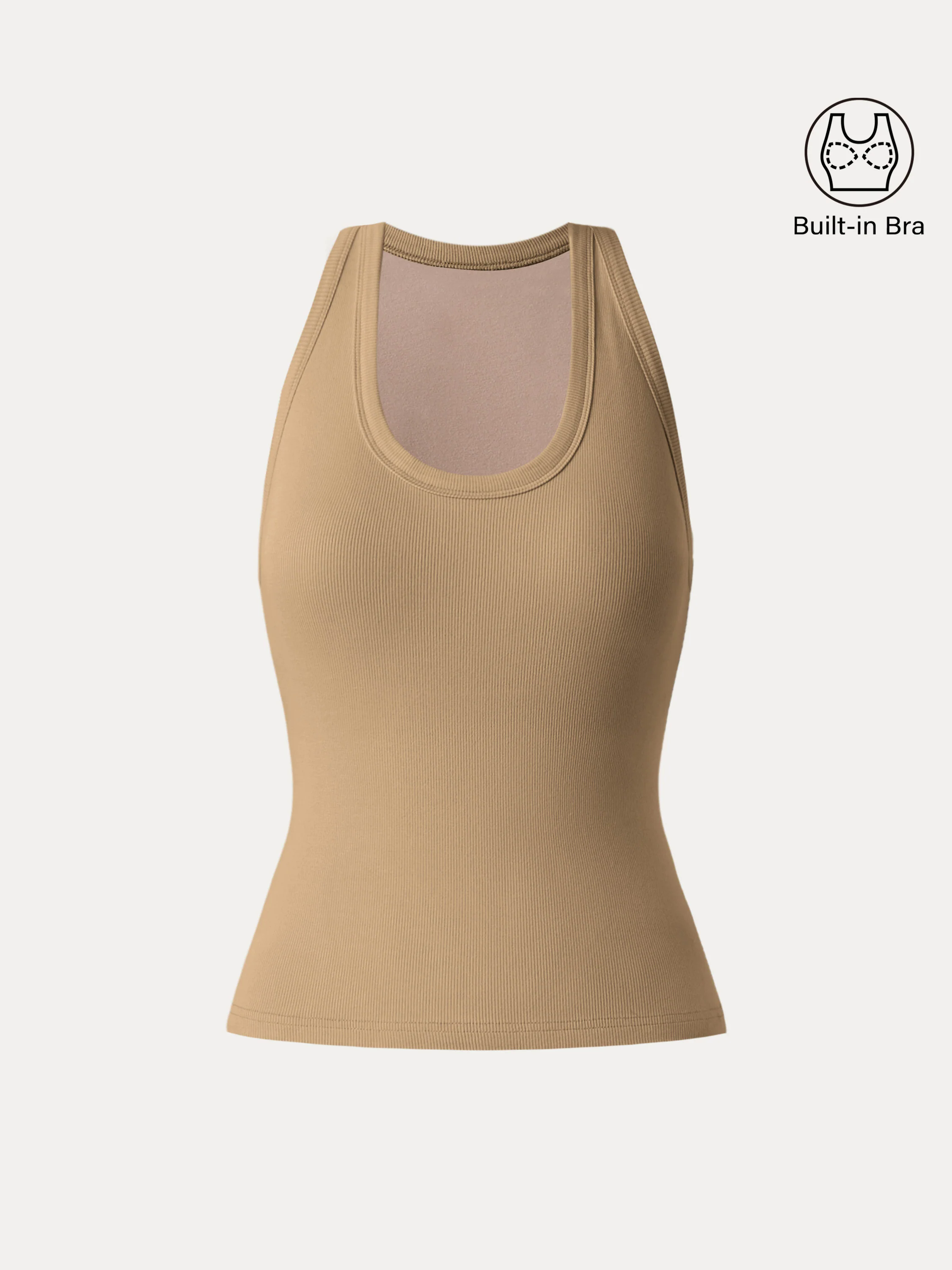 Stretch Cotton U-neck Racer Back Brami Tank Stretch Cotton U-neck Racer Back Brami Tank