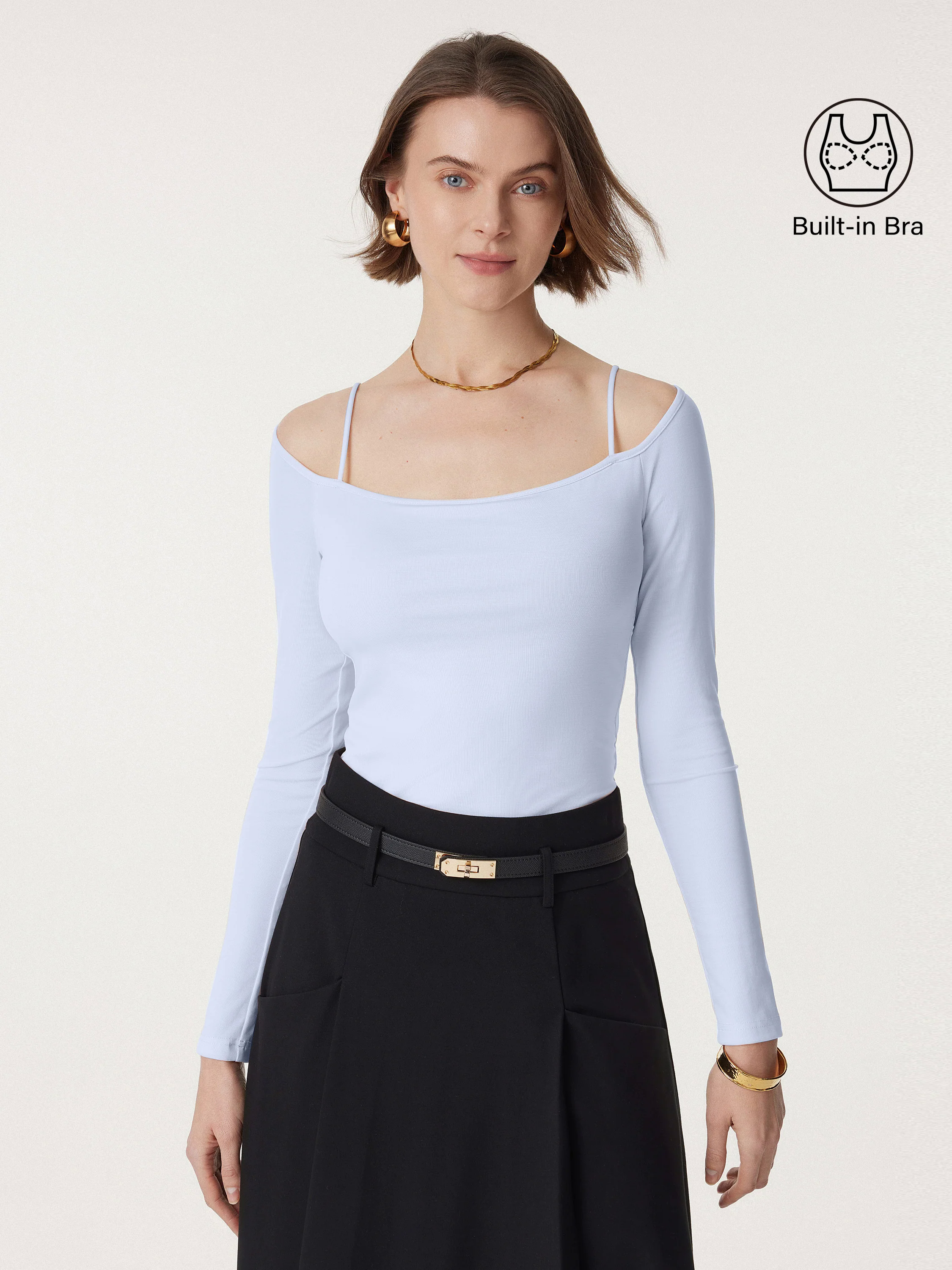 Non-sheer Off Shoulder New Airy Brami Top Non-sheer Off Shoulder New Airy Brami Top