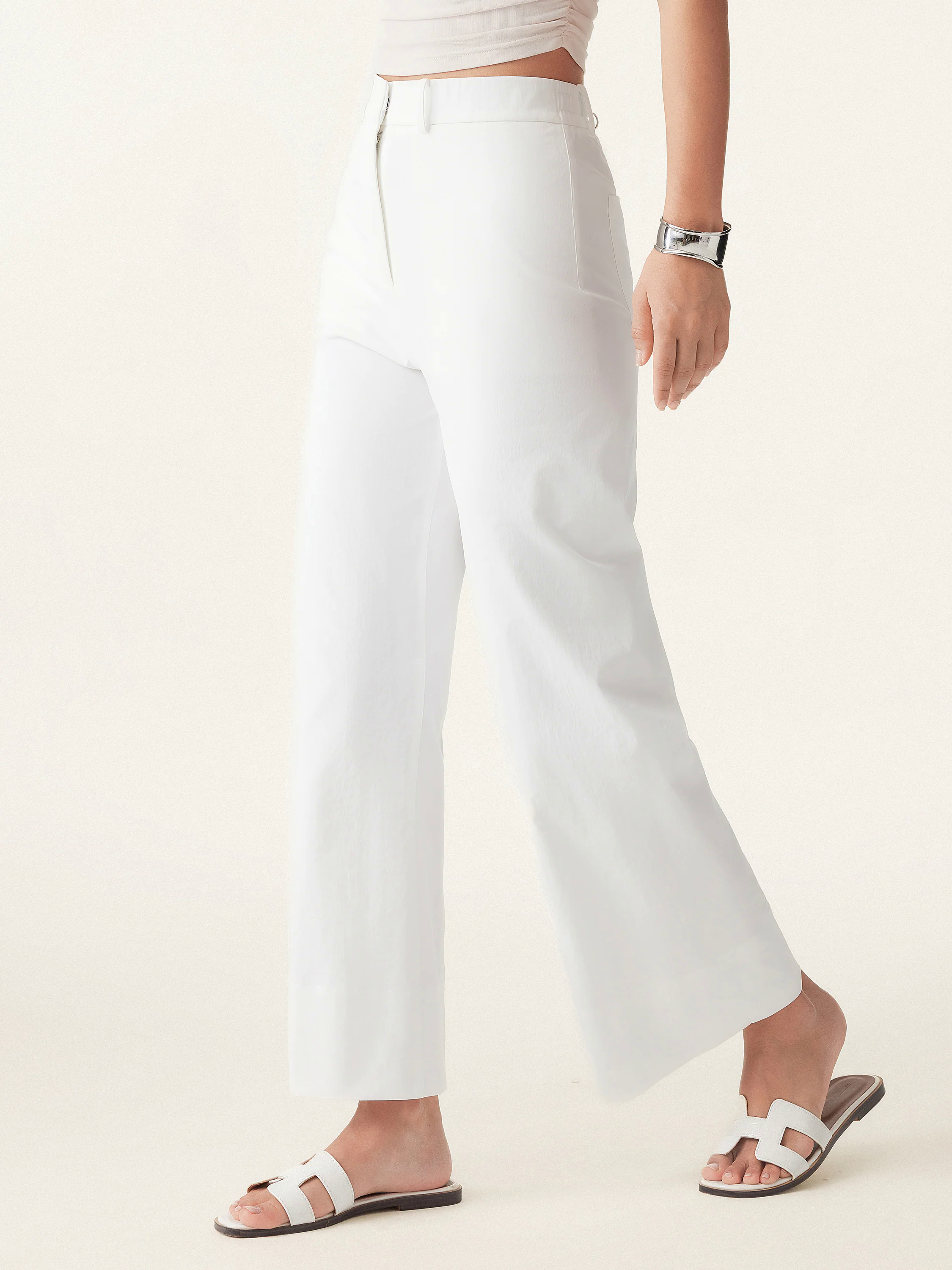 Non-sheer No-side-seam Wide Leg Trouser