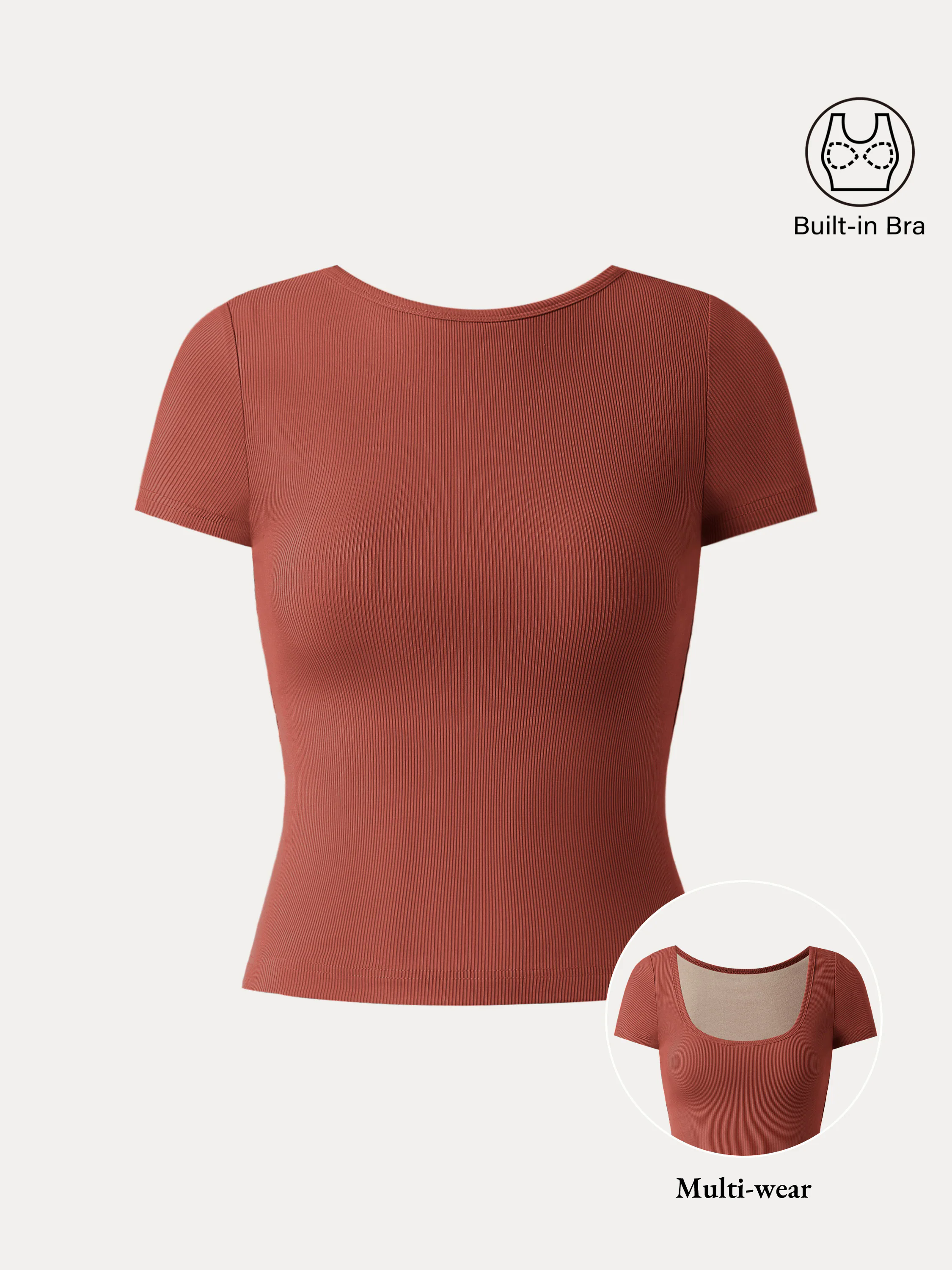 Multi-wear Short Sleeve New Airy Brami Top Multi-wear Short Sleeve New Airy Brami Top
