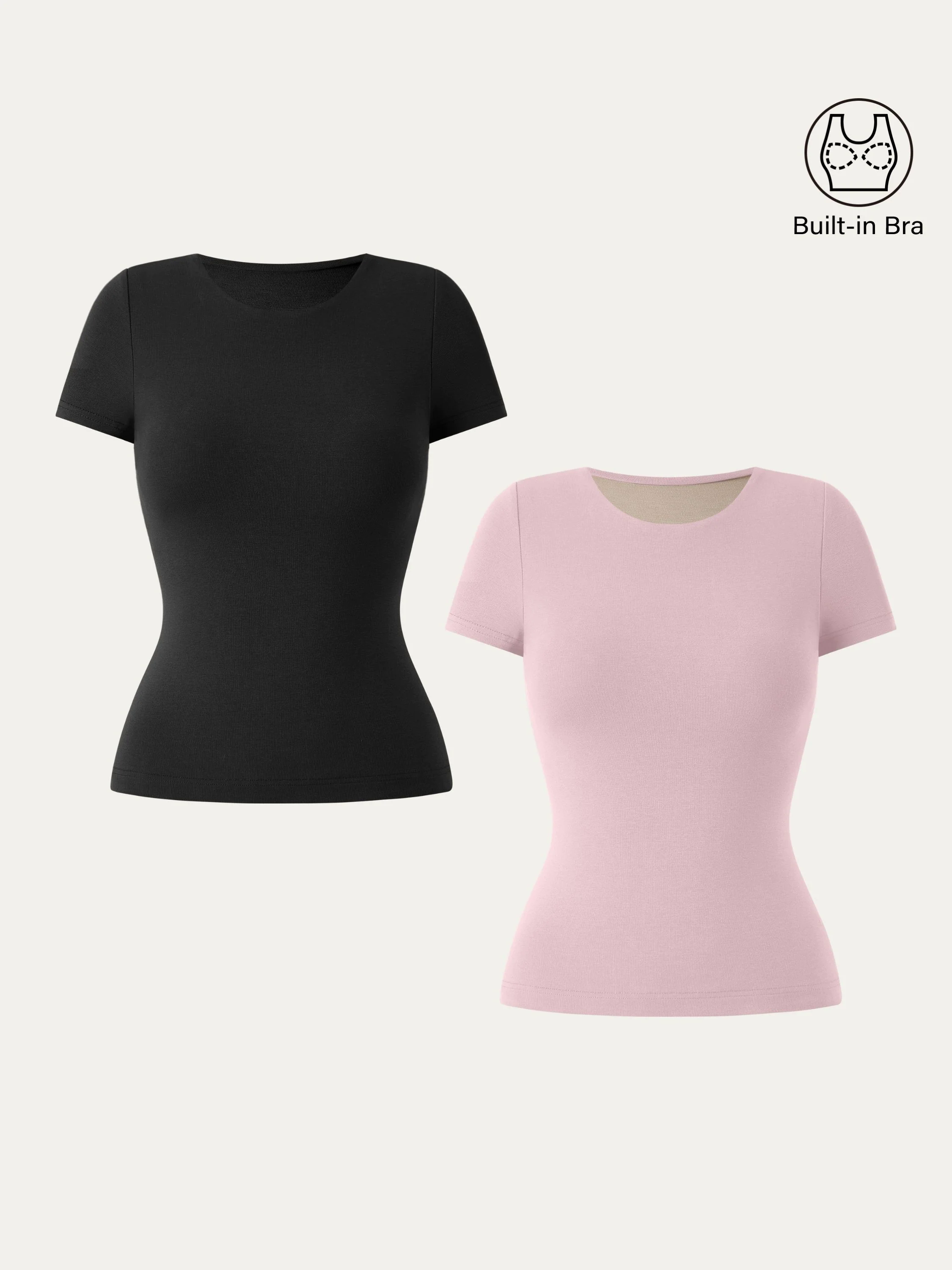 Crewneck Slimming Short Sleeve New Airy Brami Crewneck Slimming Short Sleeve New Airy Brami