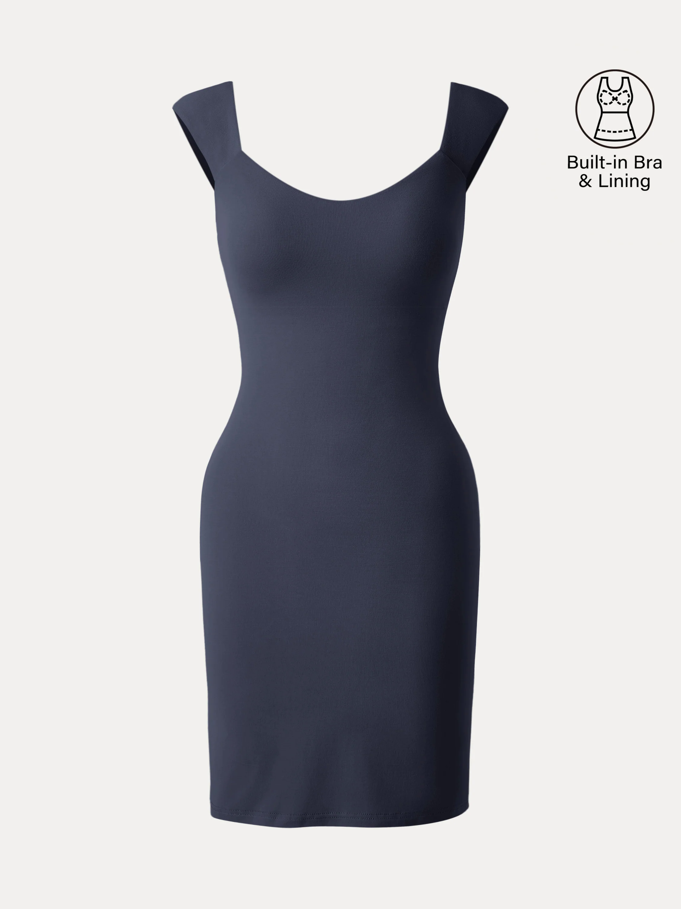 Diamond Neck Mini Lined Brami Dress