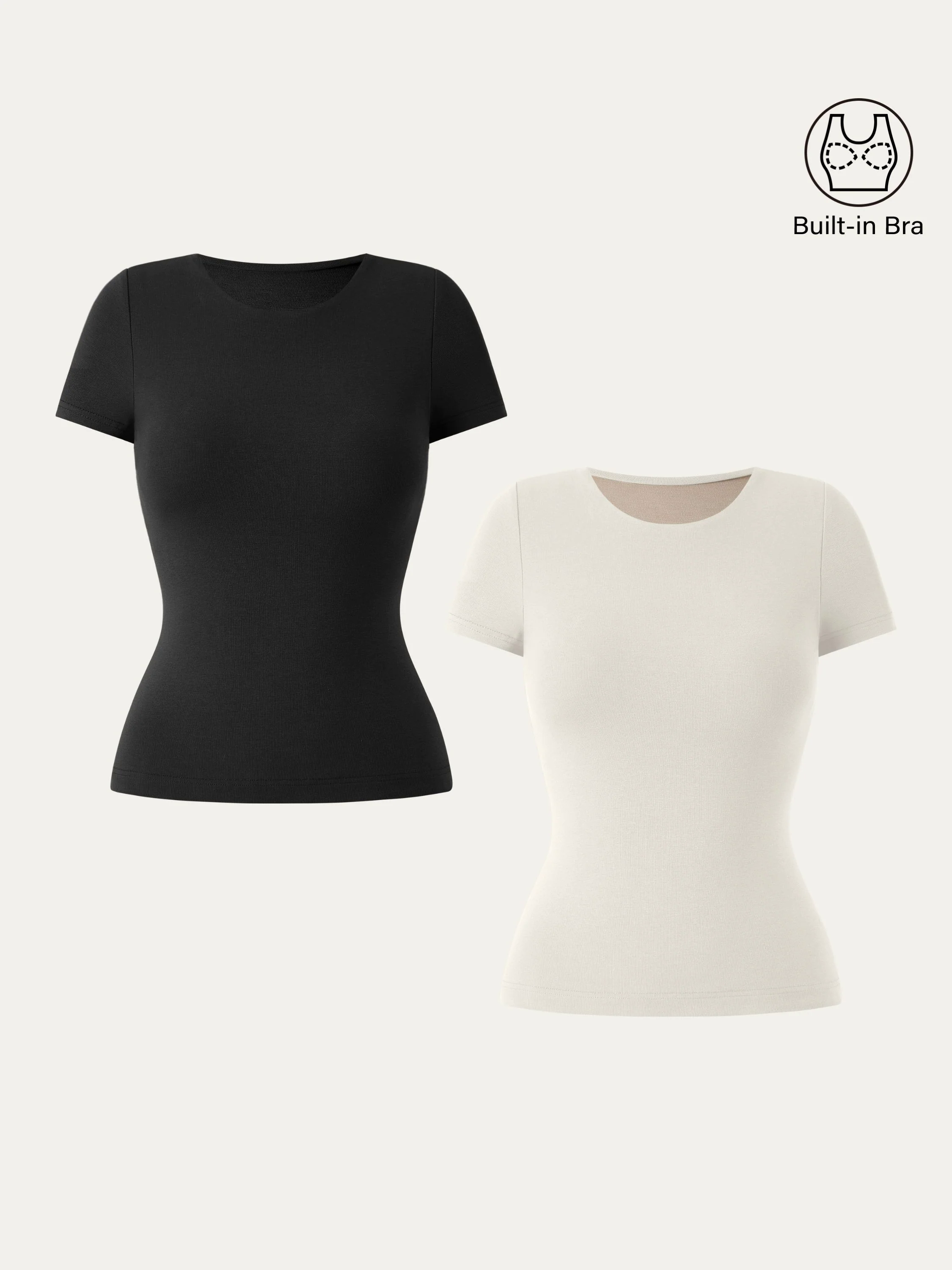 Crewneck Slimming Short Sleeve New Airy Brami Crewneck Slimming Short Sleeve New Airy Brami