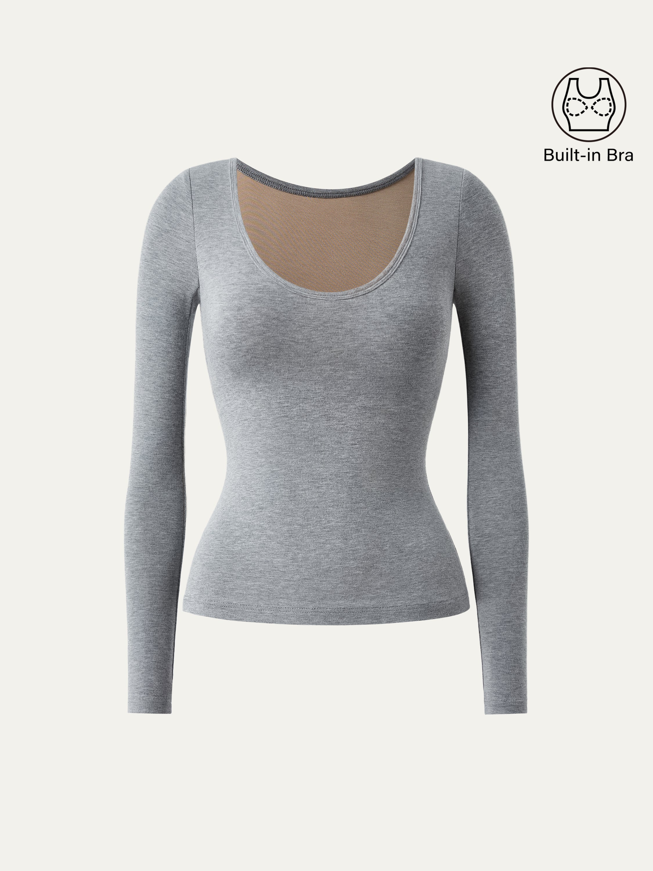 Scoop Neck Long Sleeve New Airy Brami Scoop Neck Long Sleeve New Airy Brami