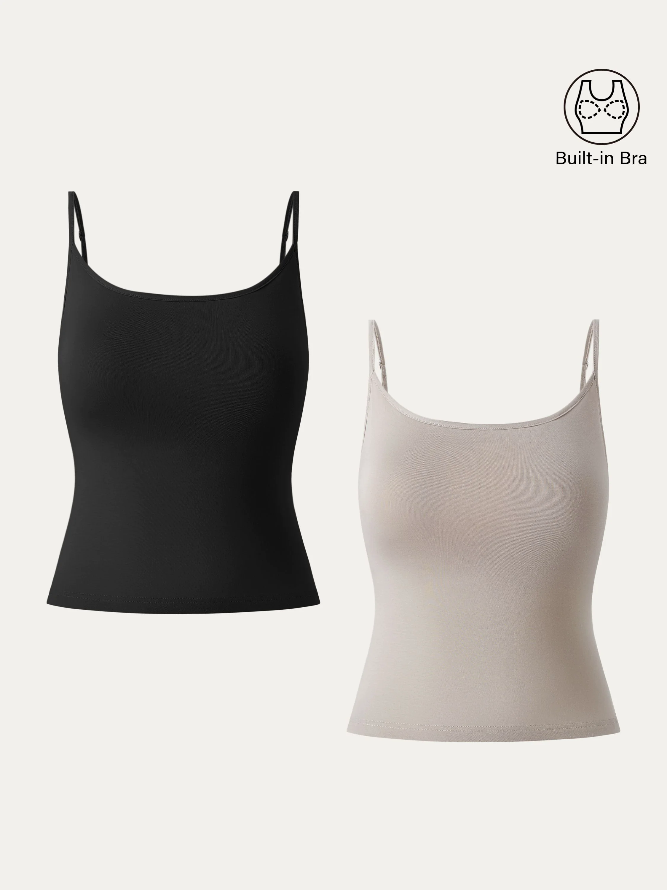 U-neck Adjustable Straps Spaghetti Brami Top U-neck Adjustable Straps Spaghetti Brami Top