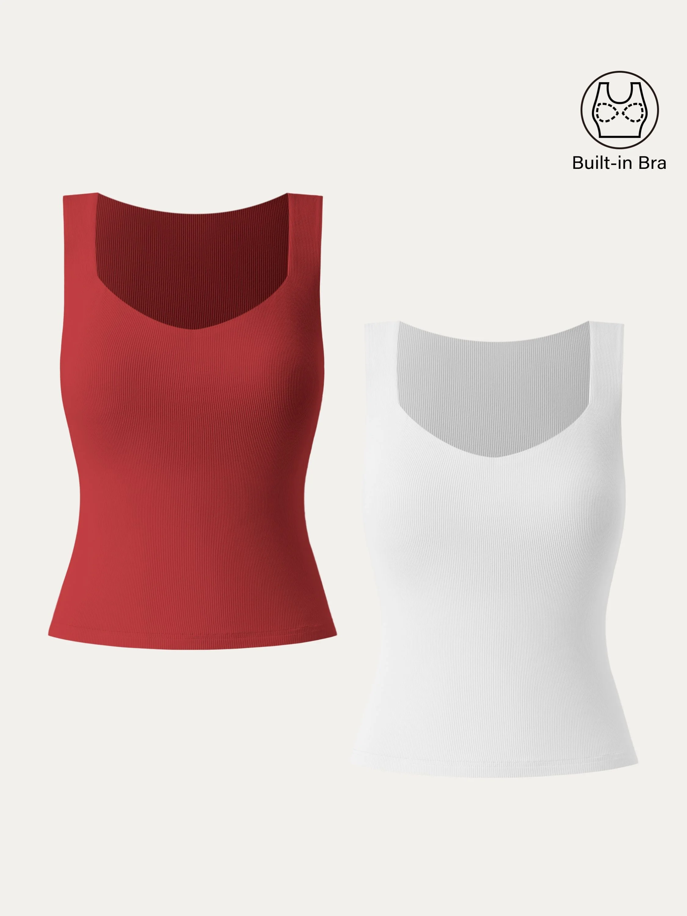 Diamond Neck Ribbed New Airy Brami Tank Diamond Neck Ribbed New Airy Brami Tank