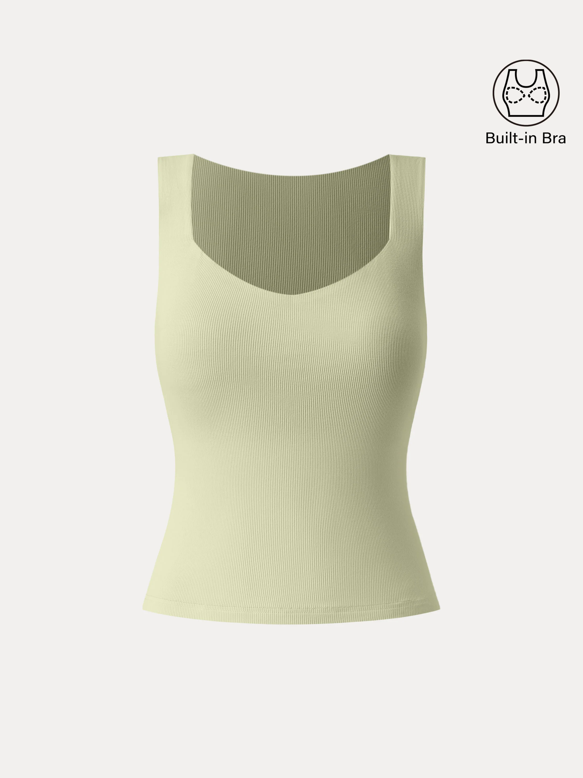 Diamond Neck Ribbed New Airy Brami Tank Diamond Neck Ribbed New Airy Brami Tank