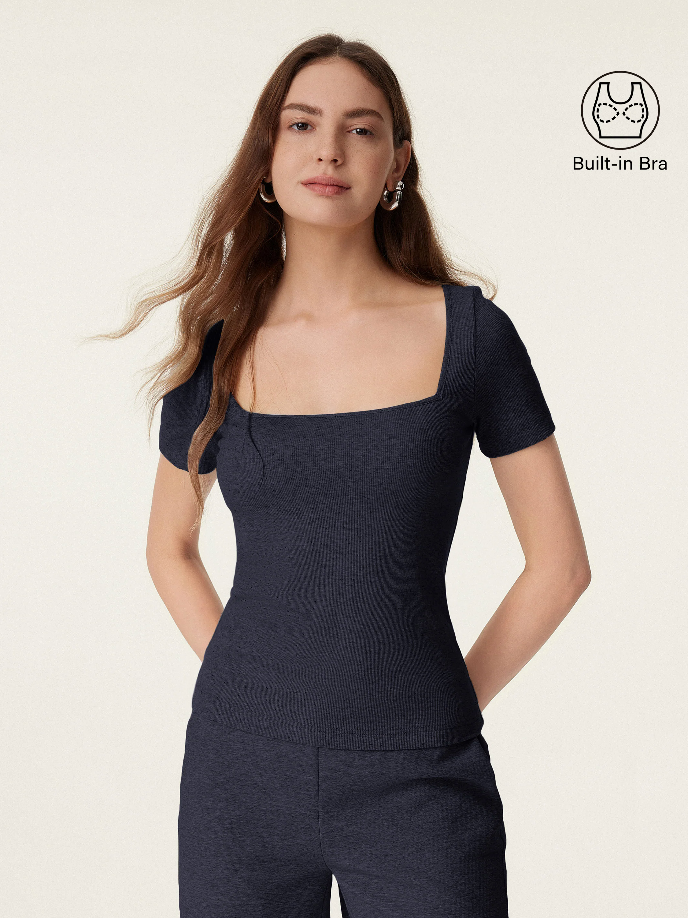 Square Neck Short Sleeve Cotton New Airy Brami Square Neck Short Sleeve Cotton New Airy Brami