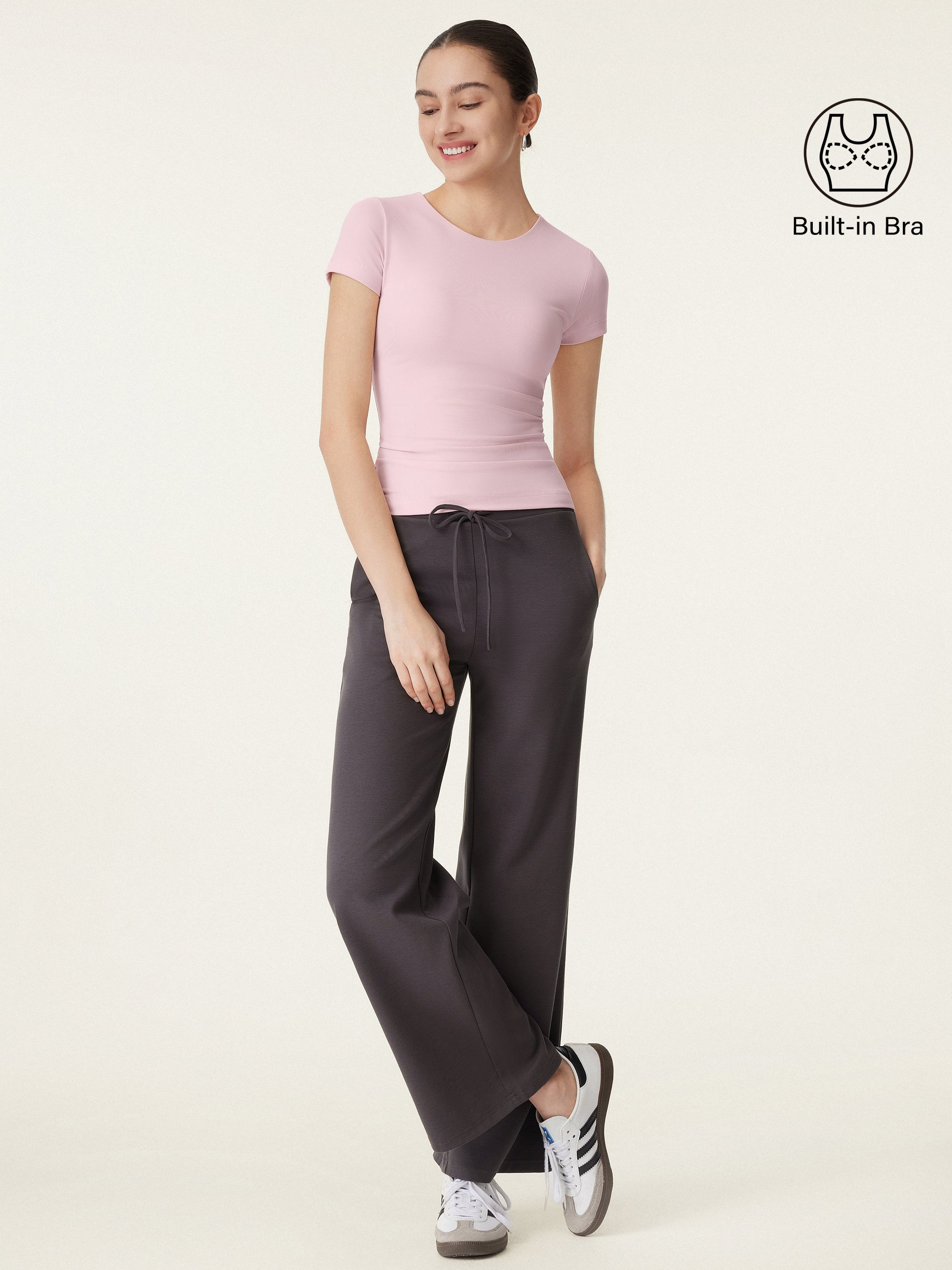Crewneck Slimming Short Sleeve New Airy Brami Crewneck Slimming Short Sleeve New Airy Brami