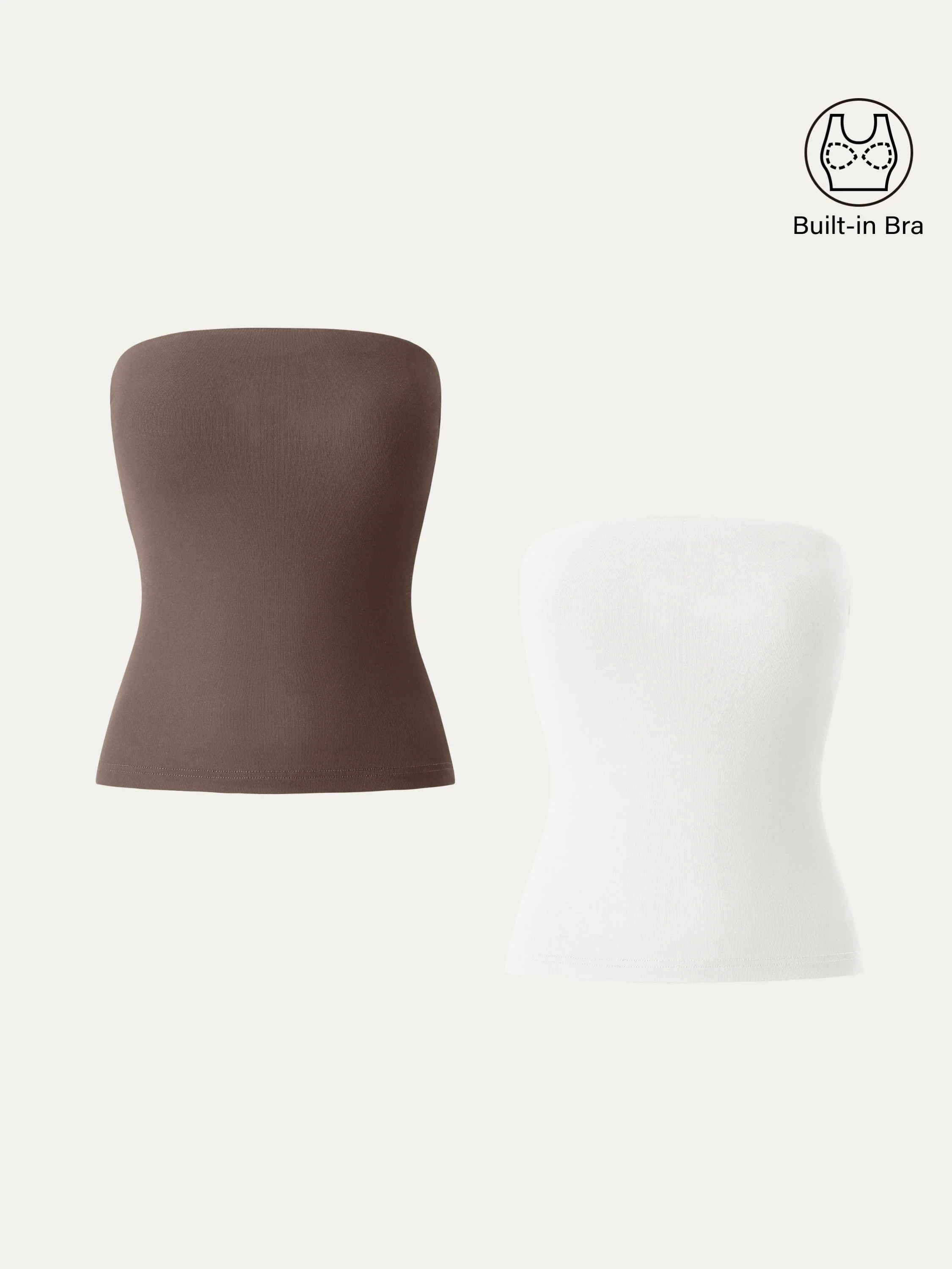 2Pcs Set Non-slip Essential Tube Brami Top 2Pcs Set Non-slip Essential Tube Brami Top