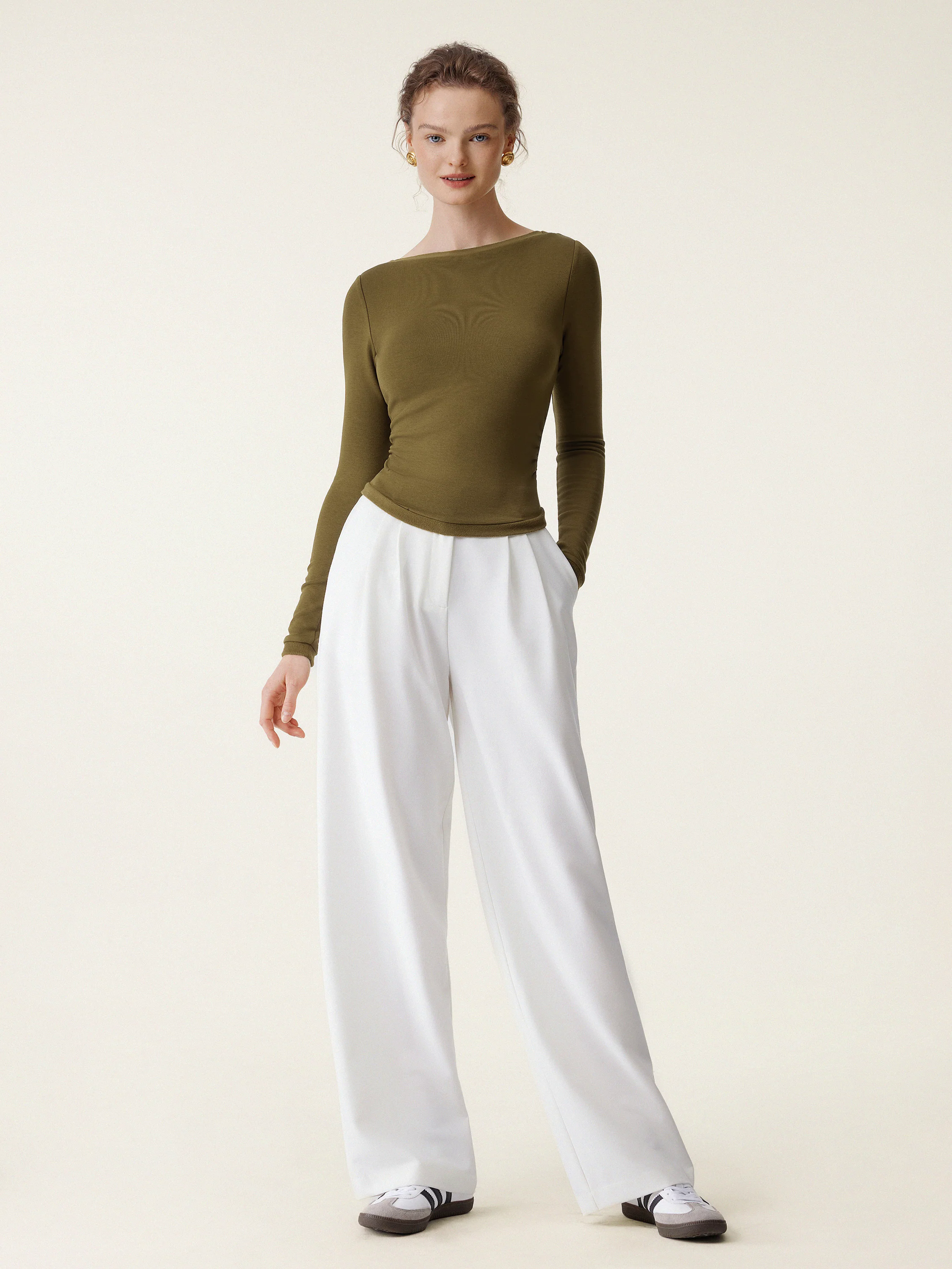 Boatneck Long Sleeve Brami Top Boatneck Long Sleeve Brami Top
