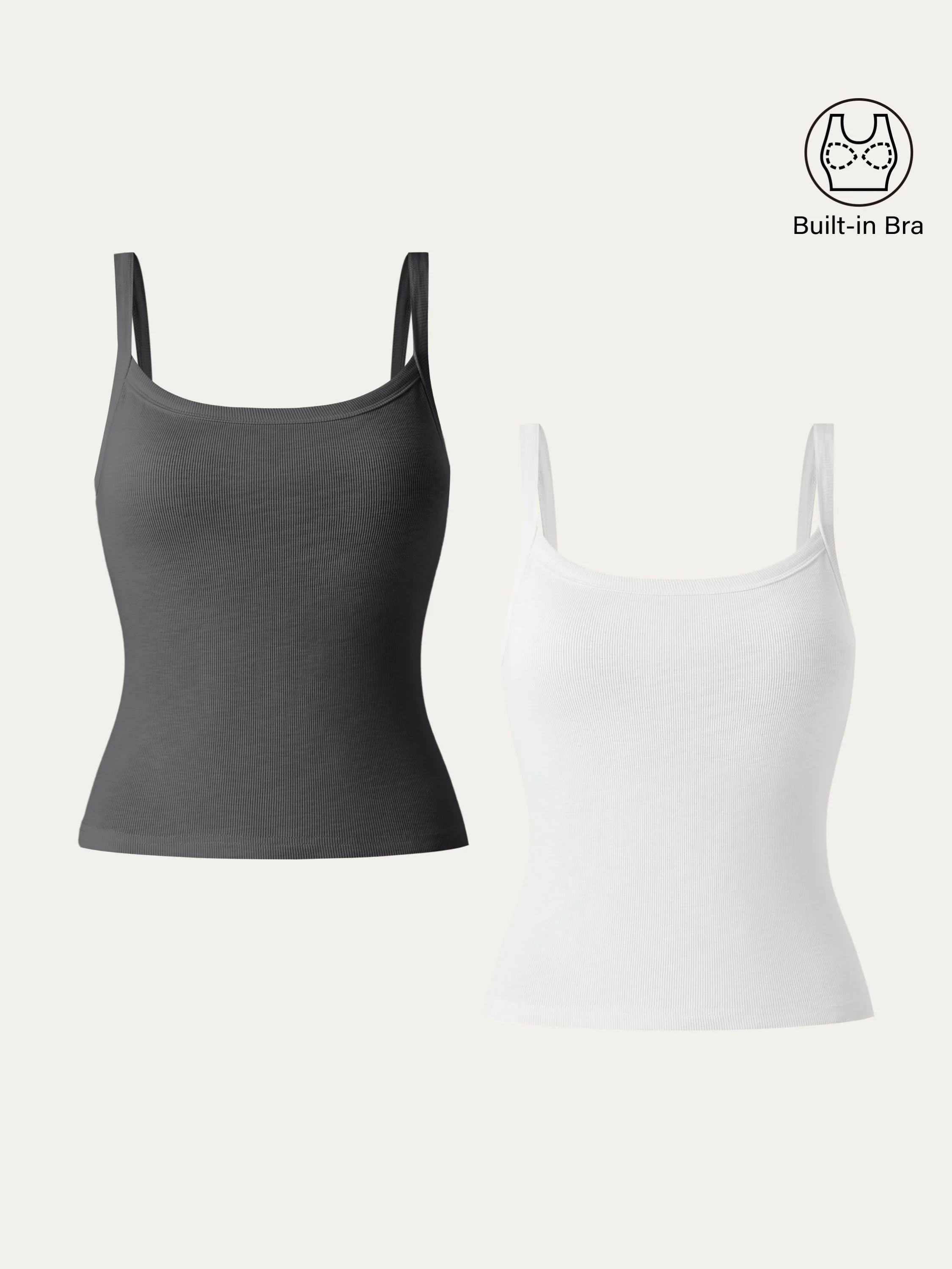 2Pcs Set Everyday Cotton Low Back New Airy Brami Tank 2Pcs Set Everyday Cotton Low Back New Airy Brami Tank